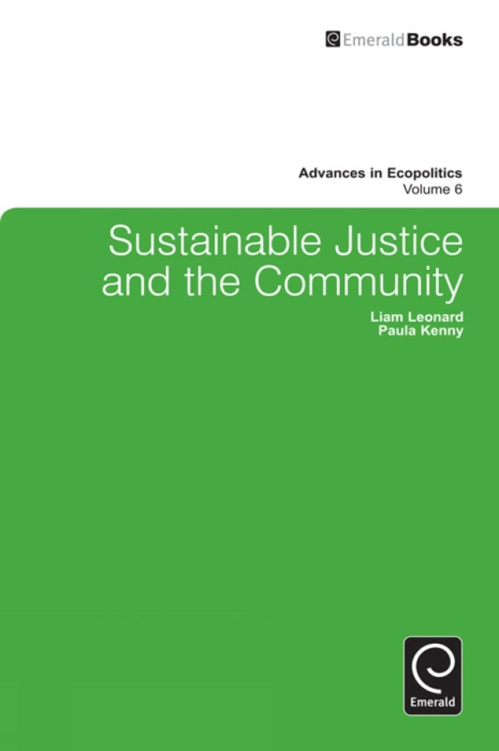 Cover image for Sustainable Justice and the Community ISBN 9780857243010