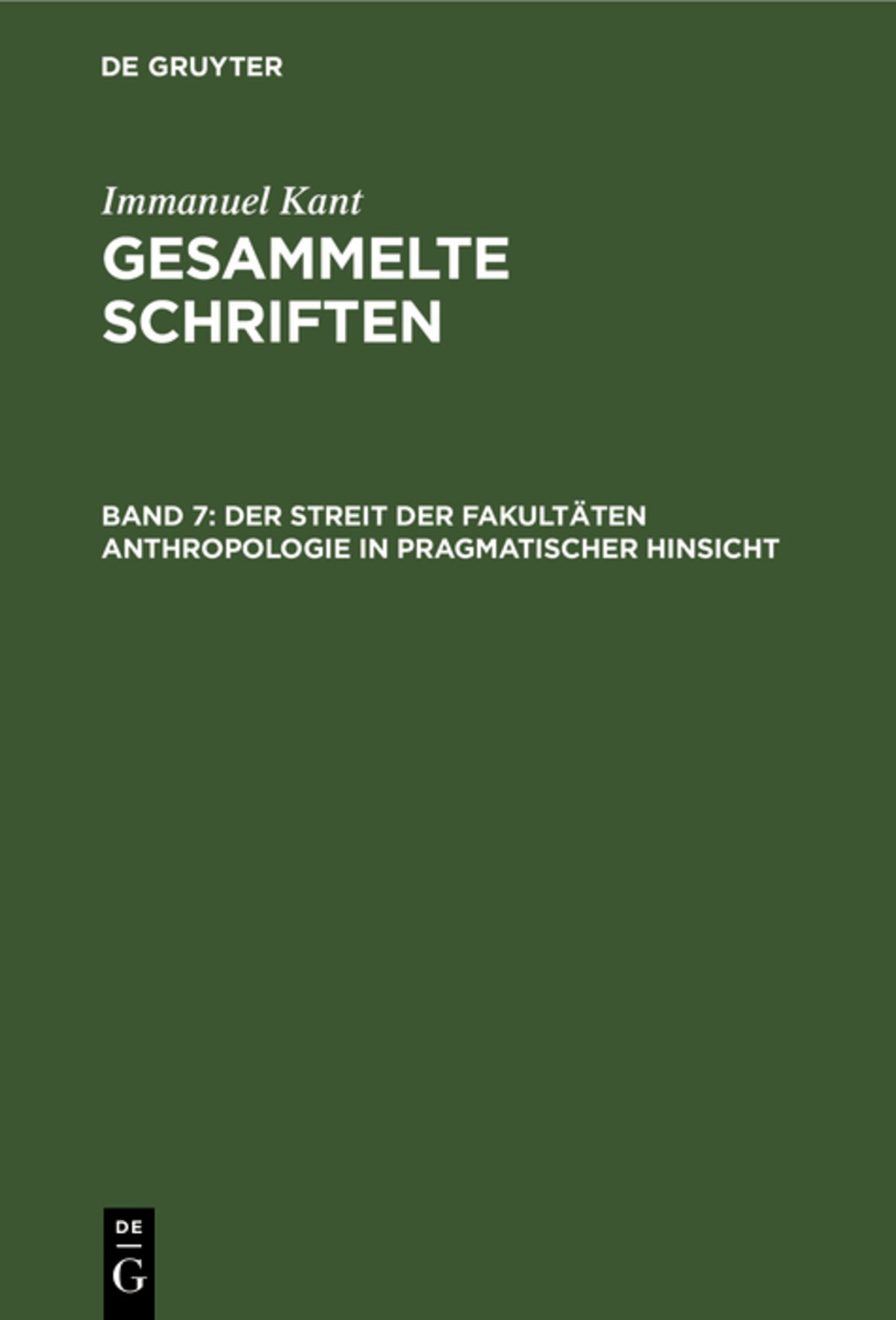 Der Streit der Fakultäten Anthropologie in pragmatischer Hinsicht