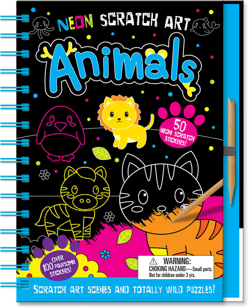 Neon Scratch Art Animals