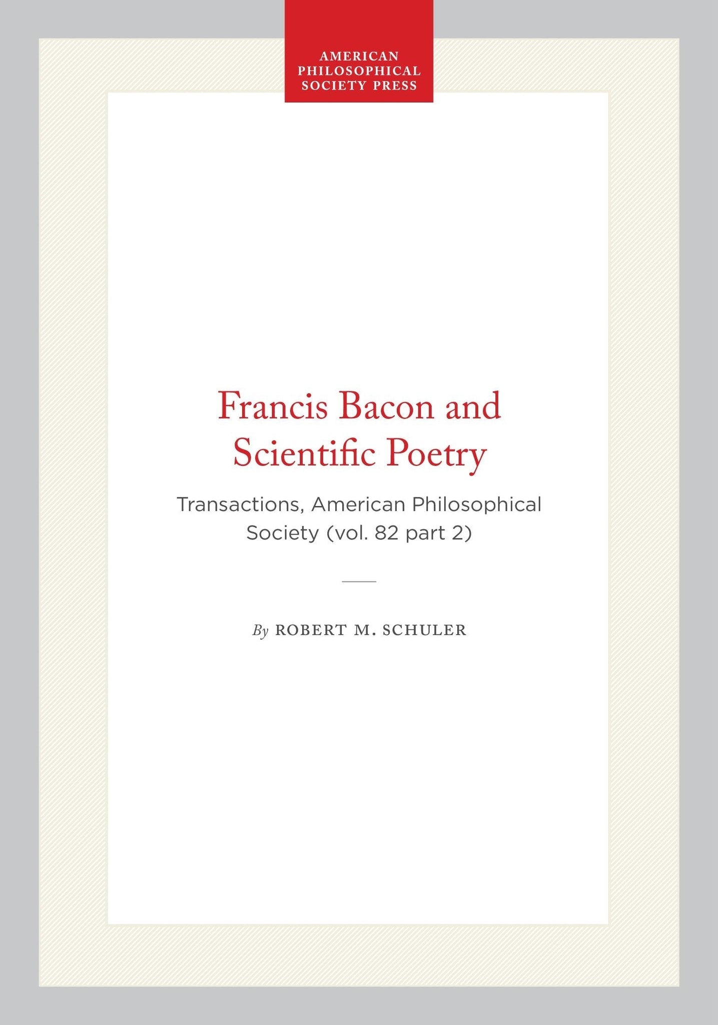 Francis Bacon and Scientific Poetry