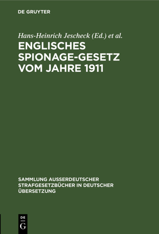Englisches Spionage-Gesetz vom Jahre 1911