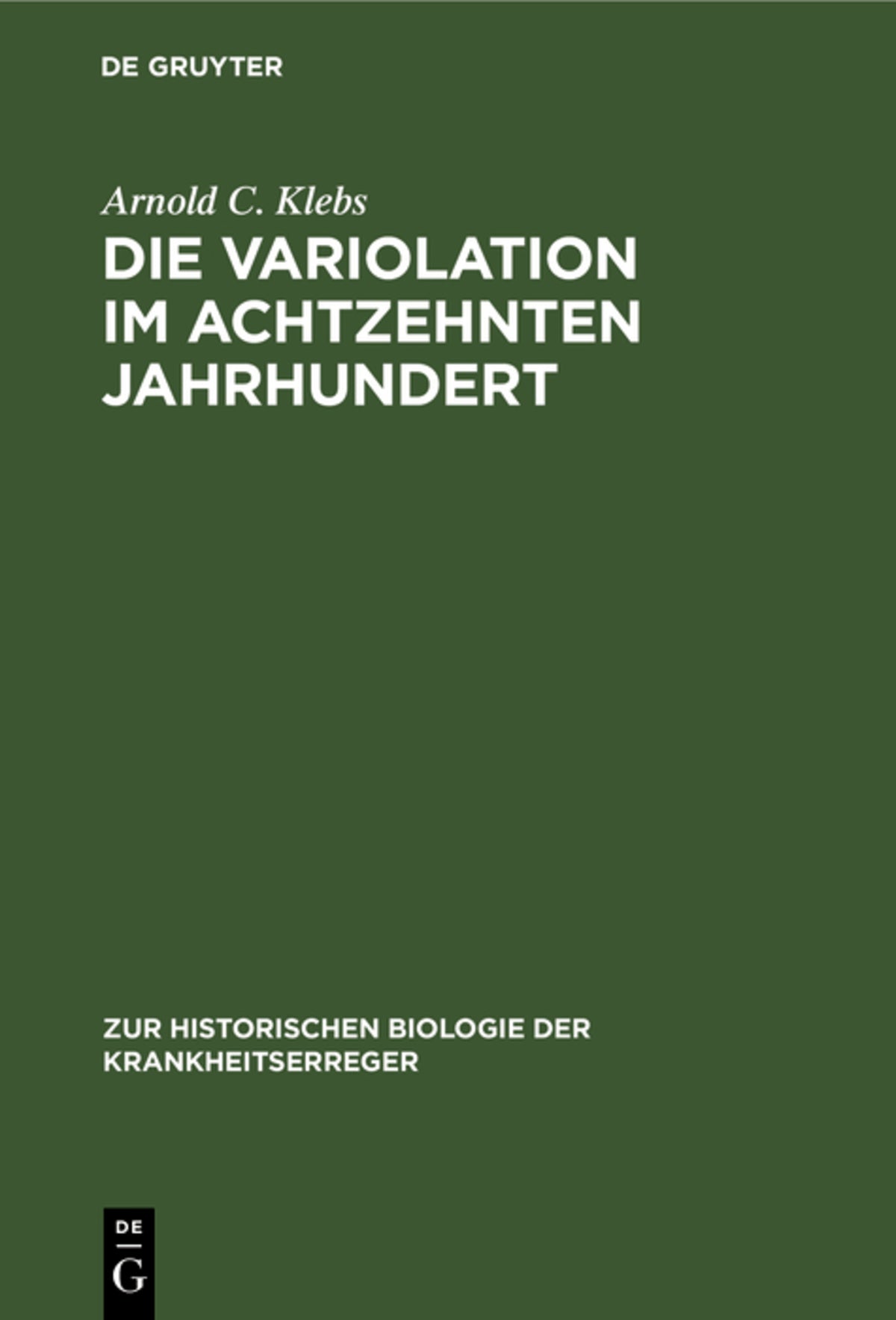 Die Variolation im achtzehnten Jahrhundert