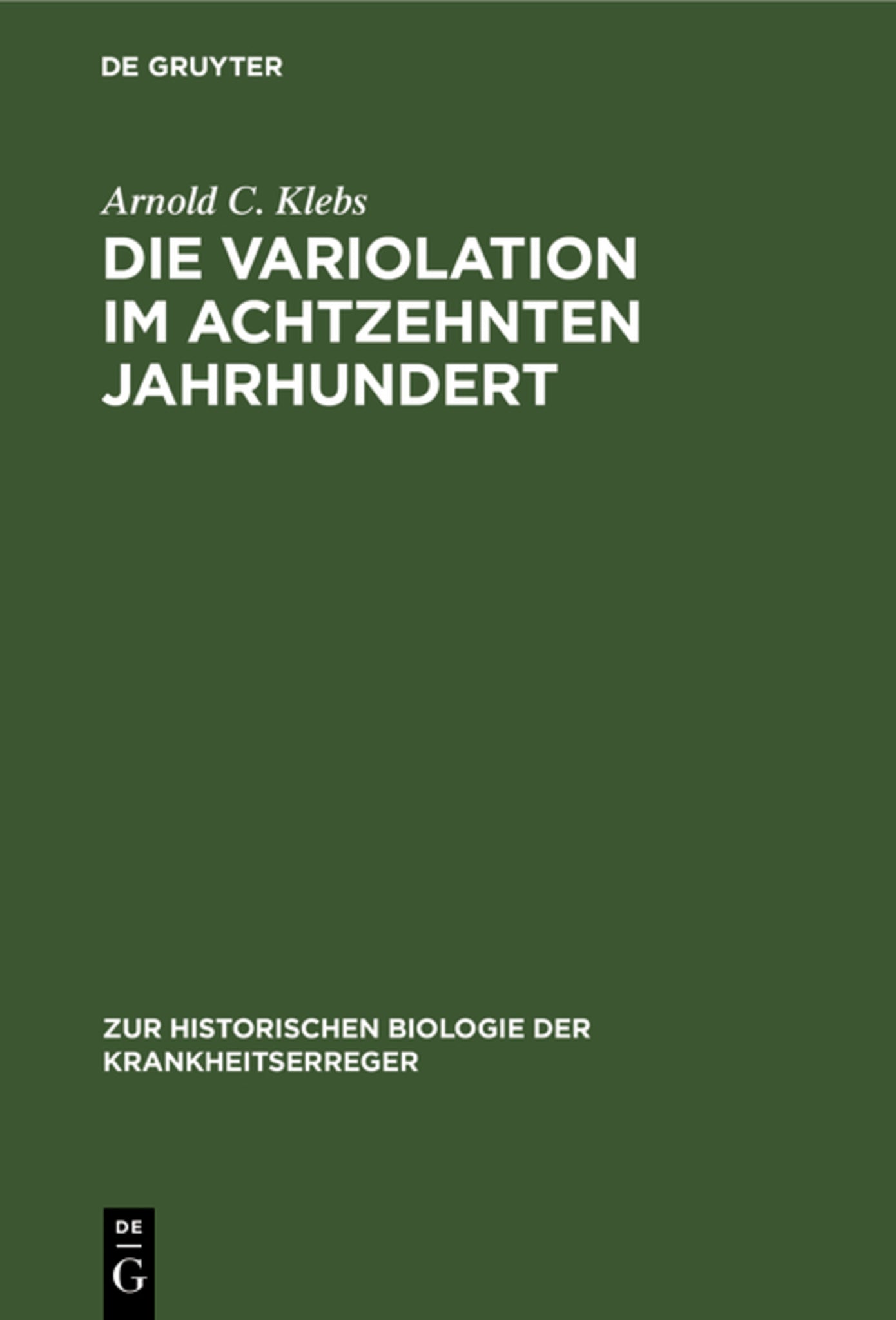 Die Variolation im achtzehnten Jahrhundert