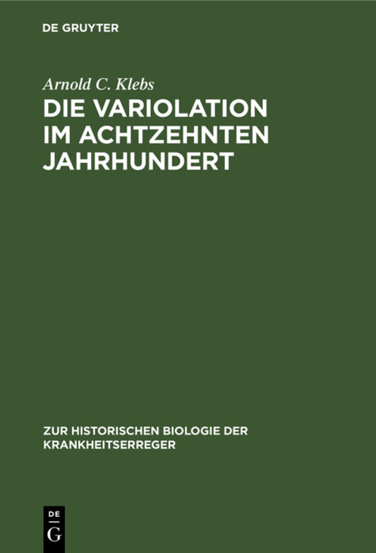 Die Variolation im achtzehnten Jahrhundert