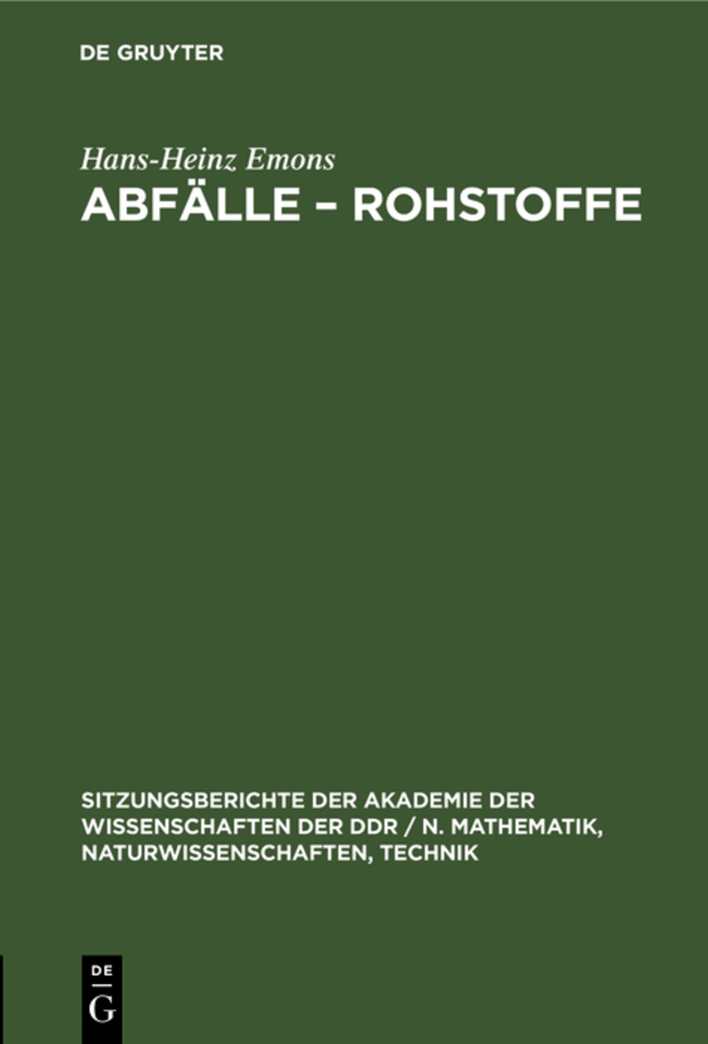Abfälle – Rohstoffe