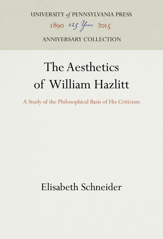 The Aesthetics of William Hazlitt