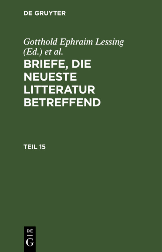 Briefe, die neueste Litteratur betreffend. Teil 15