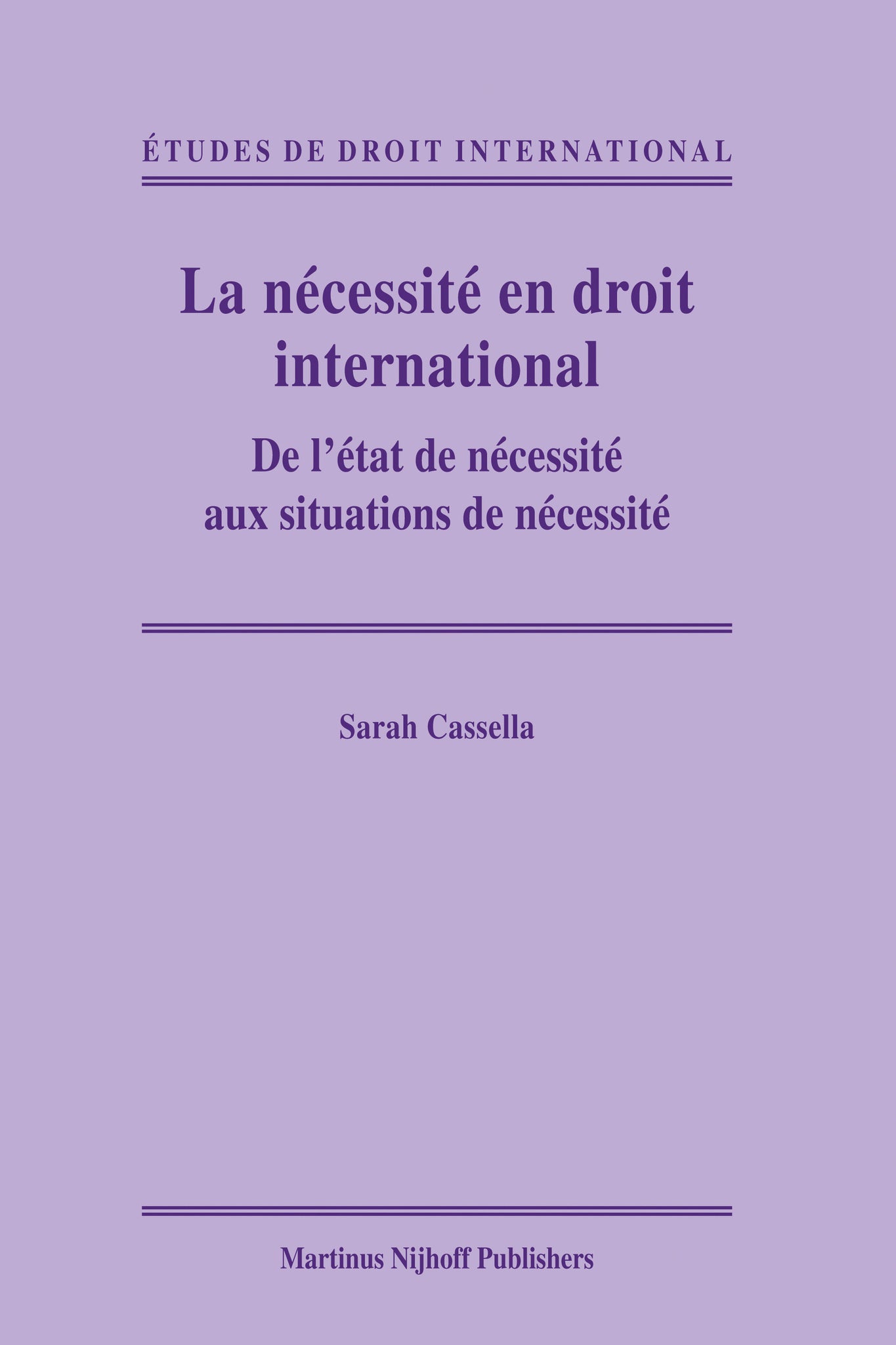 La nécessité en droit international