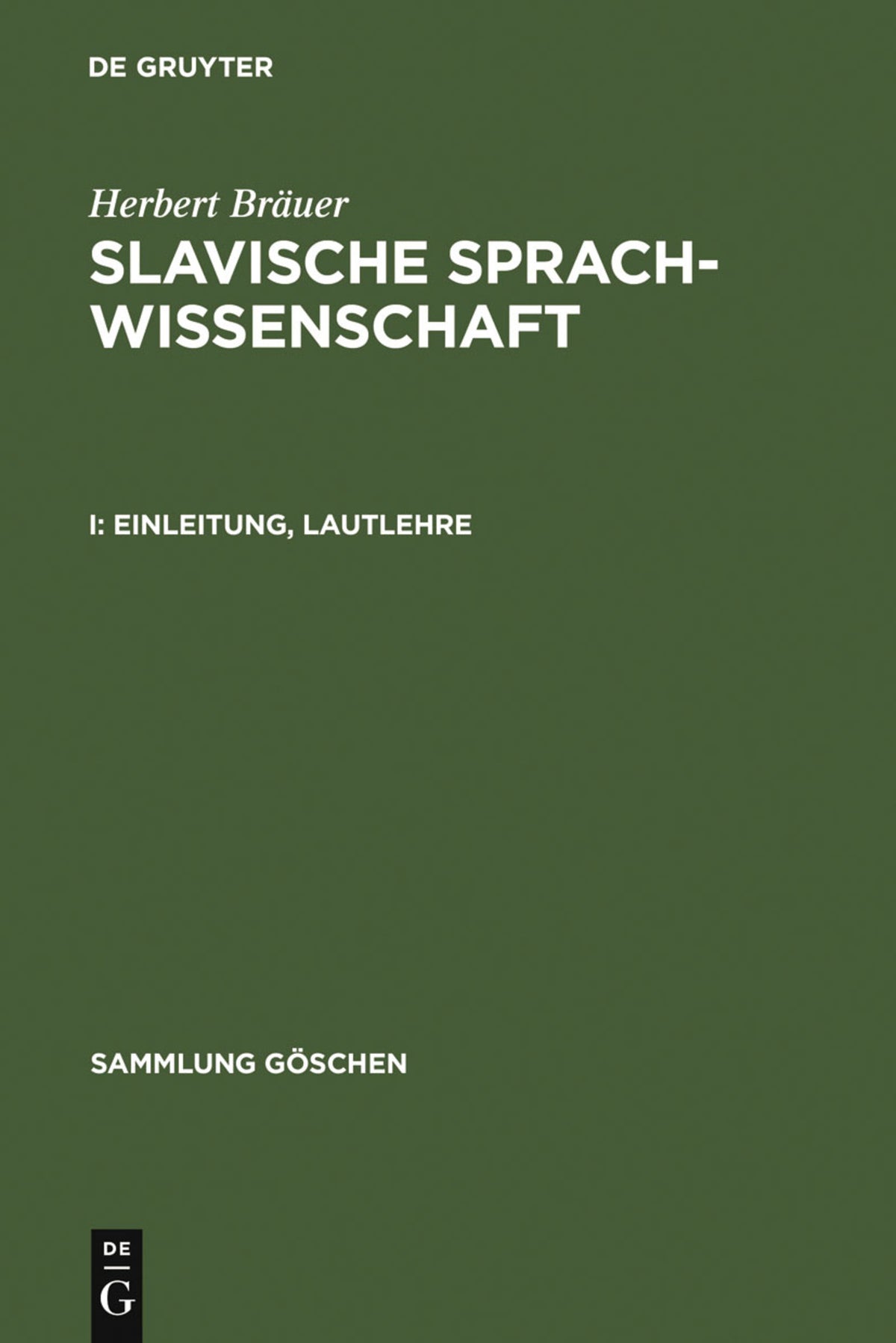 Cover image for Einleitung, Lautlehre ISBN 9783110067859