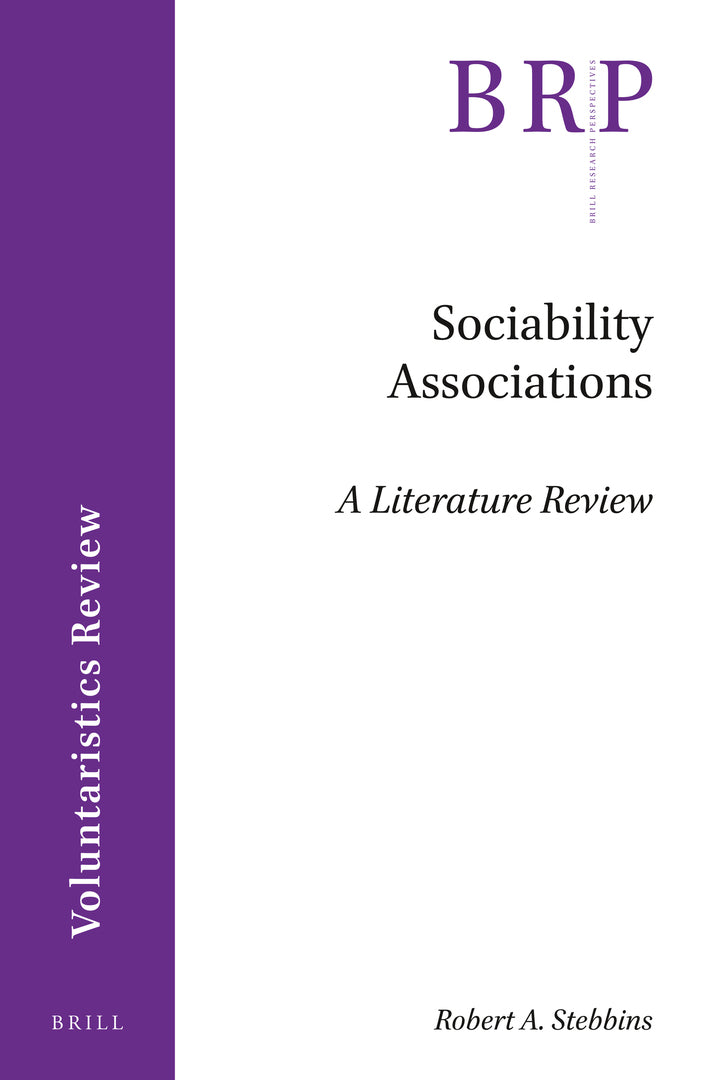 Cover image for Sociability Associations ISBN 9789004397897