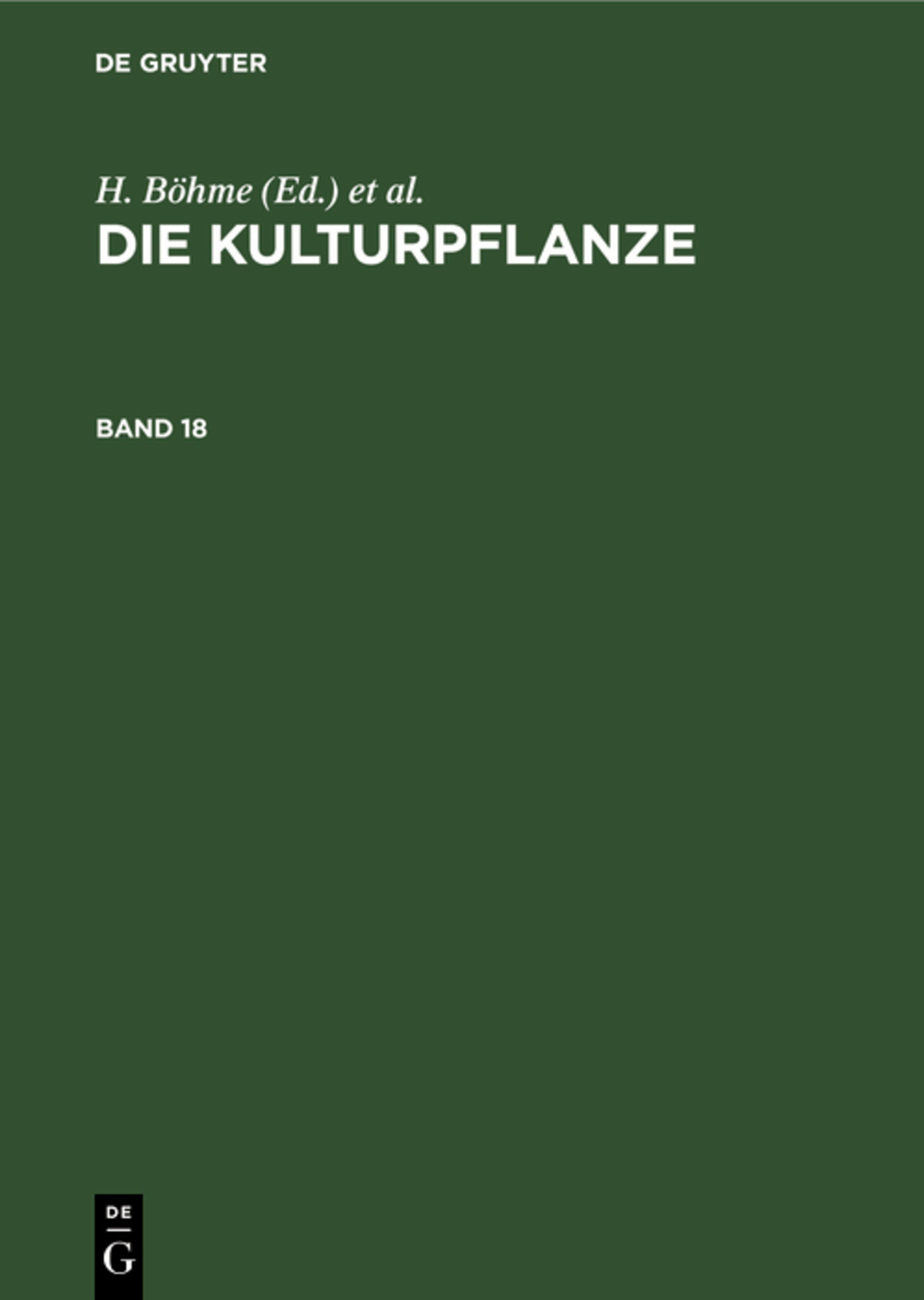 Die Kulturpflanze. Band 18