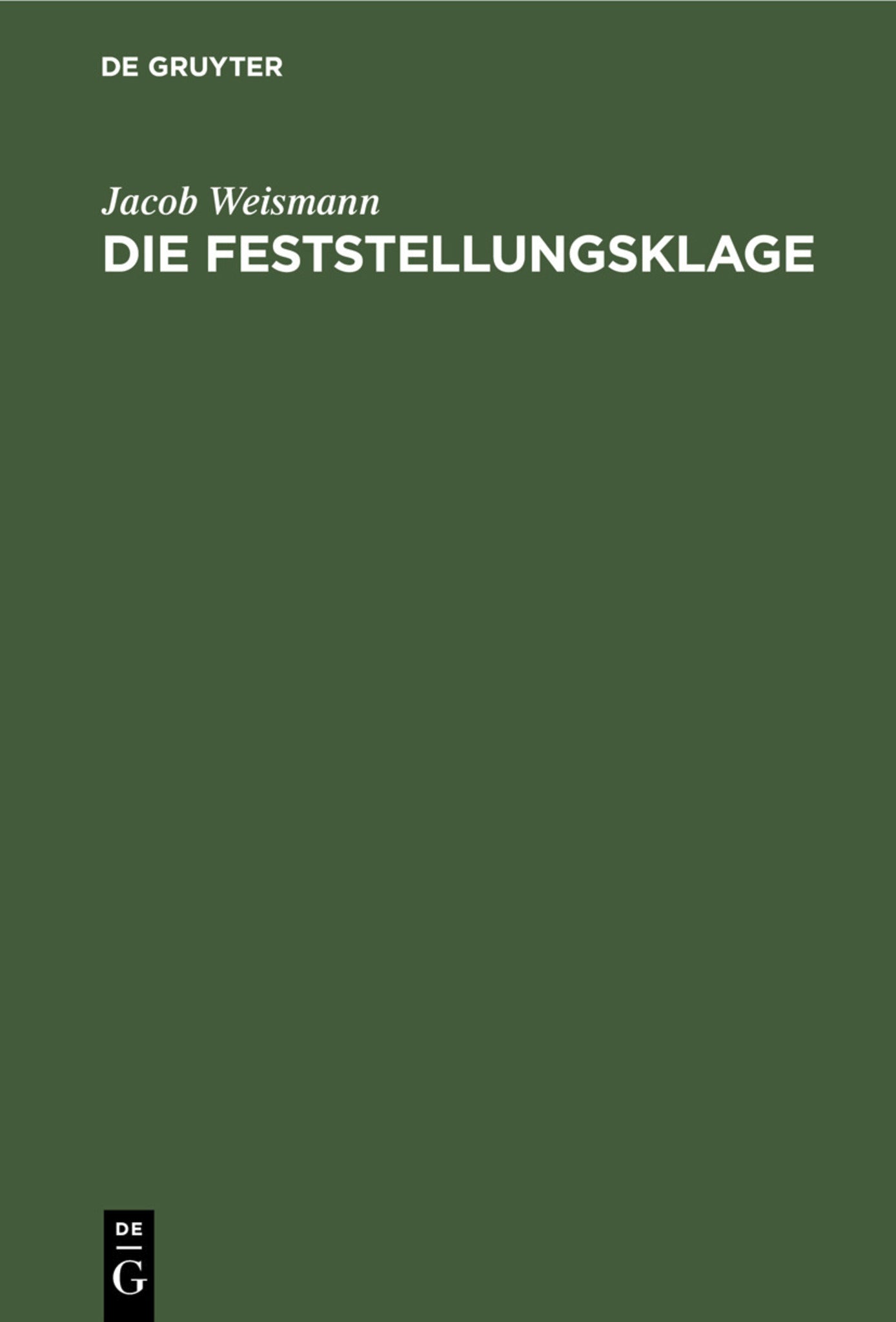 Die Feststellungsklage