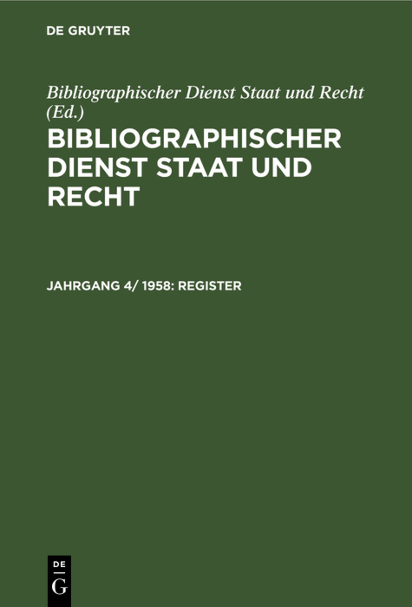 Cover image for Register ISBN 9783112564738