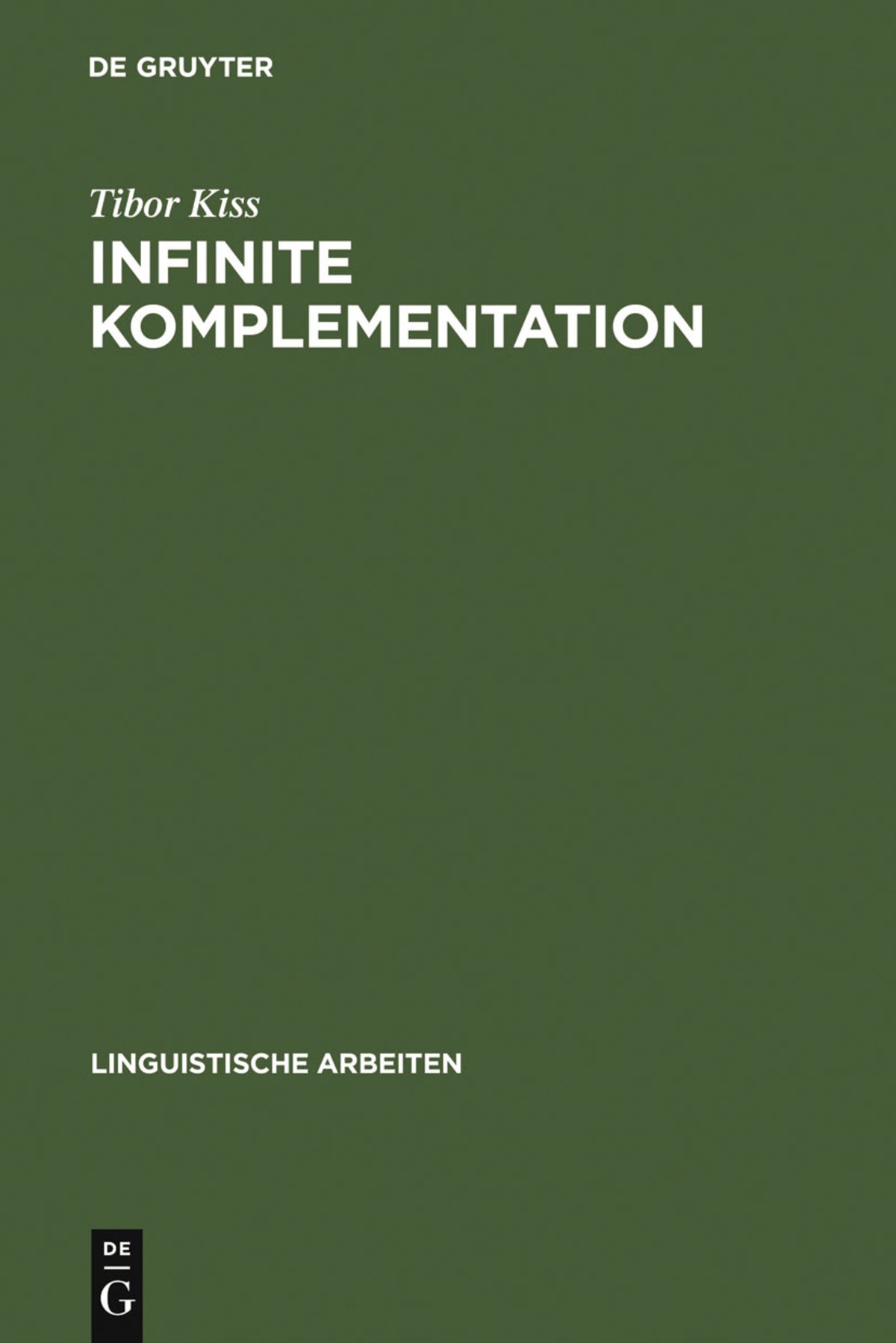 Cover image for Infinite Komplementation ISBN 9783484303331