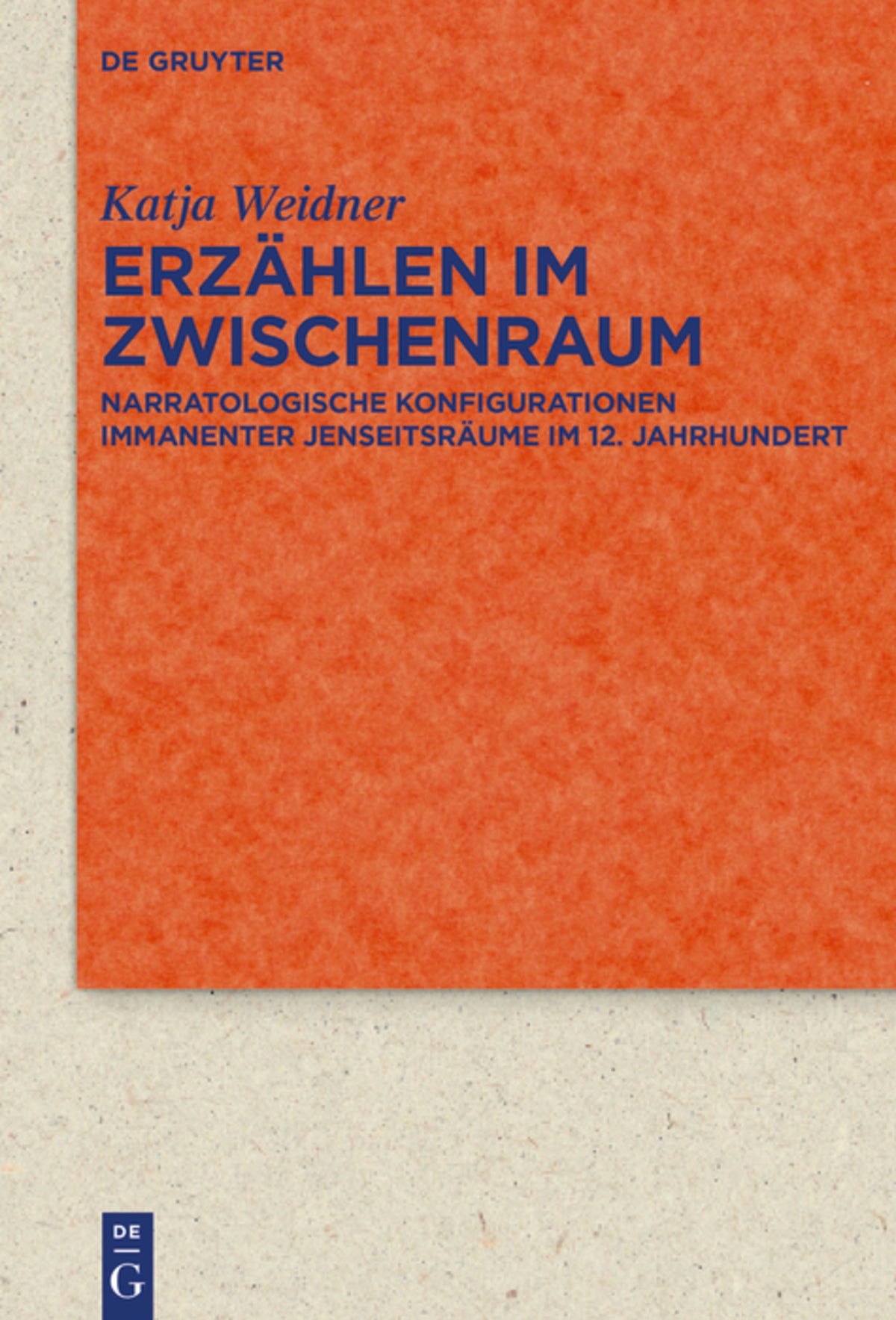 Cover image for Erzählen im Zwischenraum ISBN 9783110680133