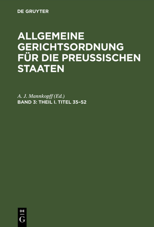 Theil I. Titel 35–52