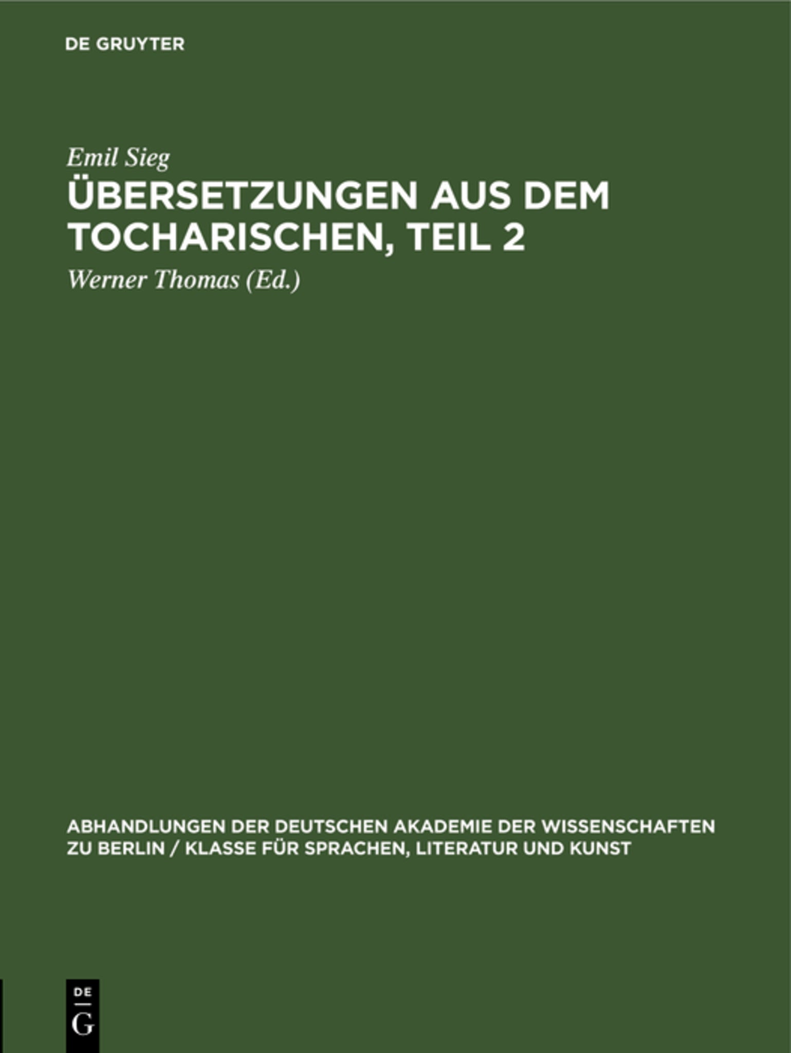 Übersetzungen aus dem Tocharischen, Teil 2