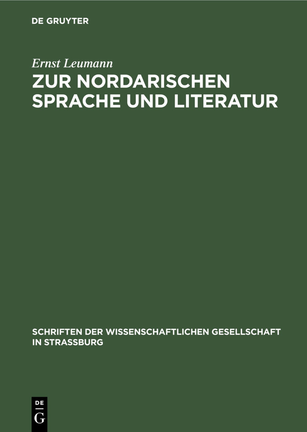Zur nordarischen Sprache und Literatur