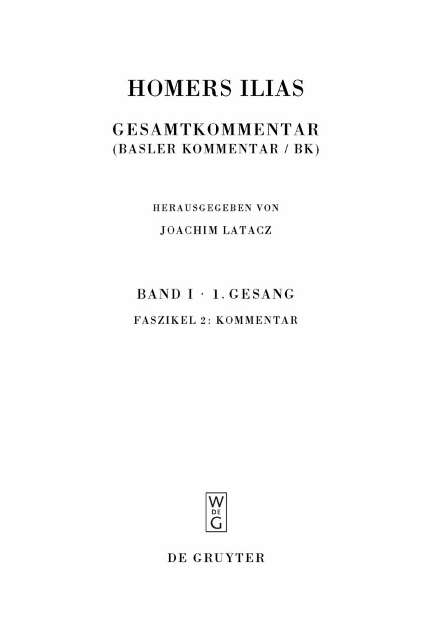 Cover image for Kommentar ISBN 9783110206111