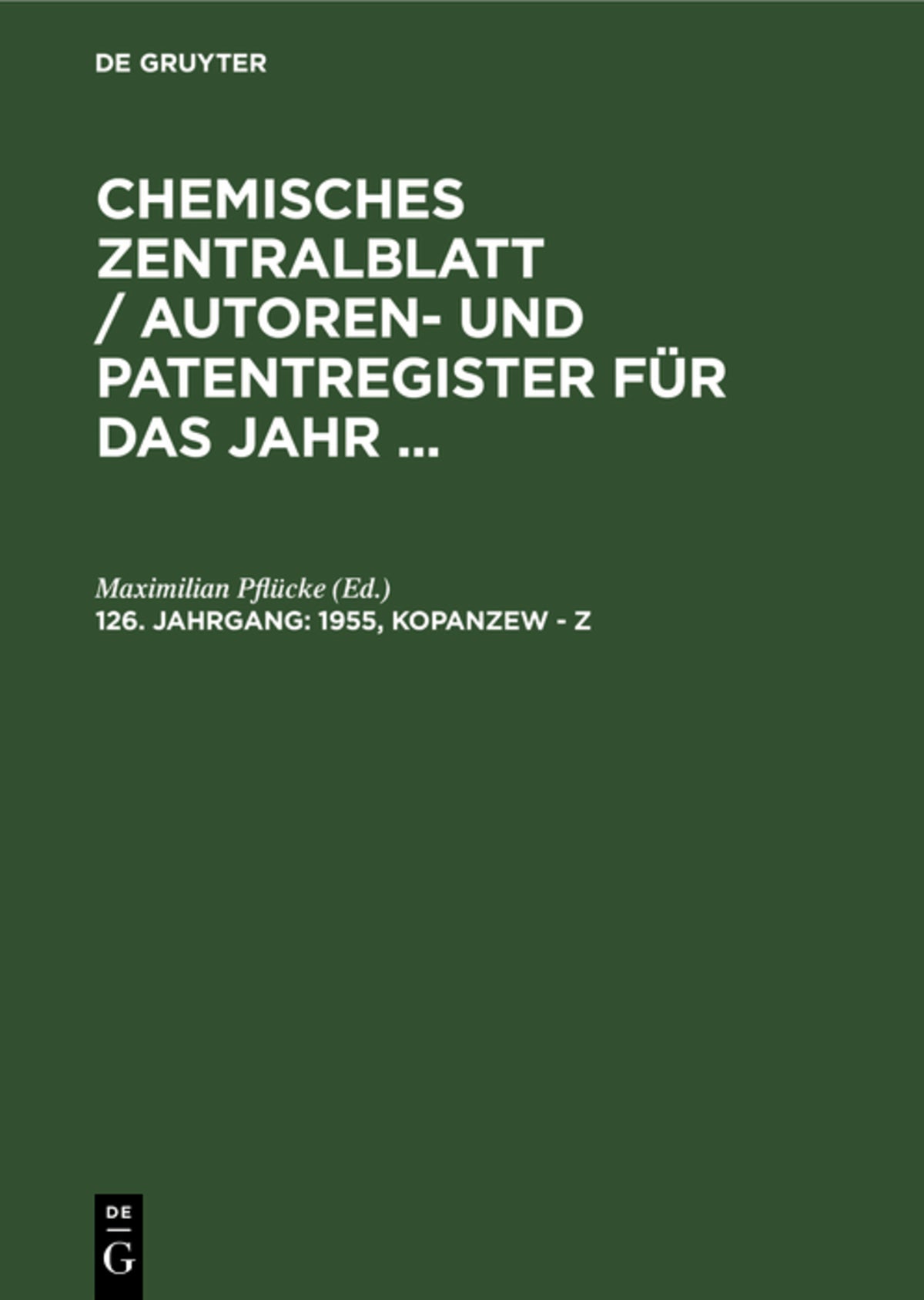 Cover image for 1955, Kopanzew - Z ISBN 9783112540831