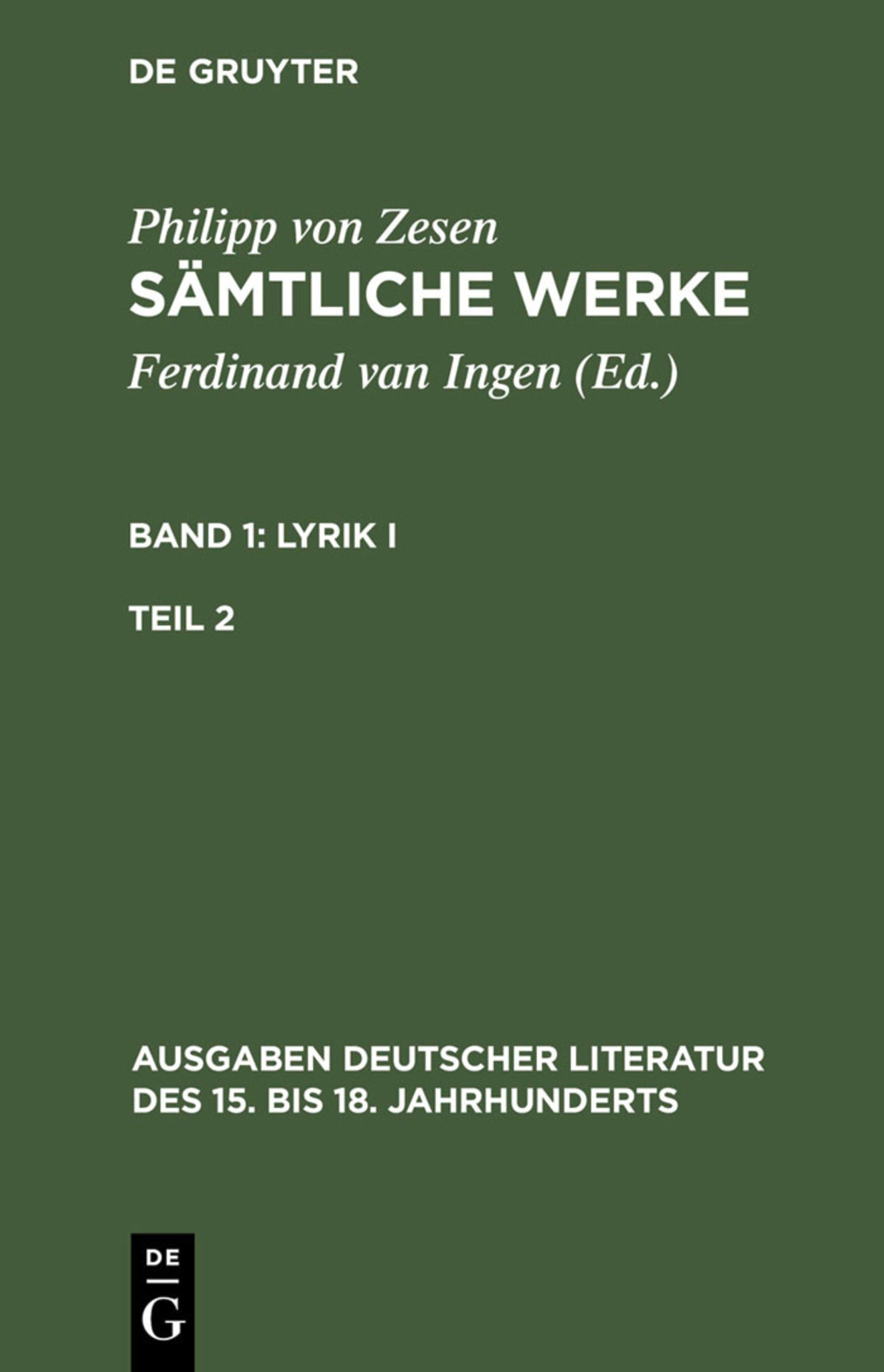 Lyrik I. Zweiter Teil