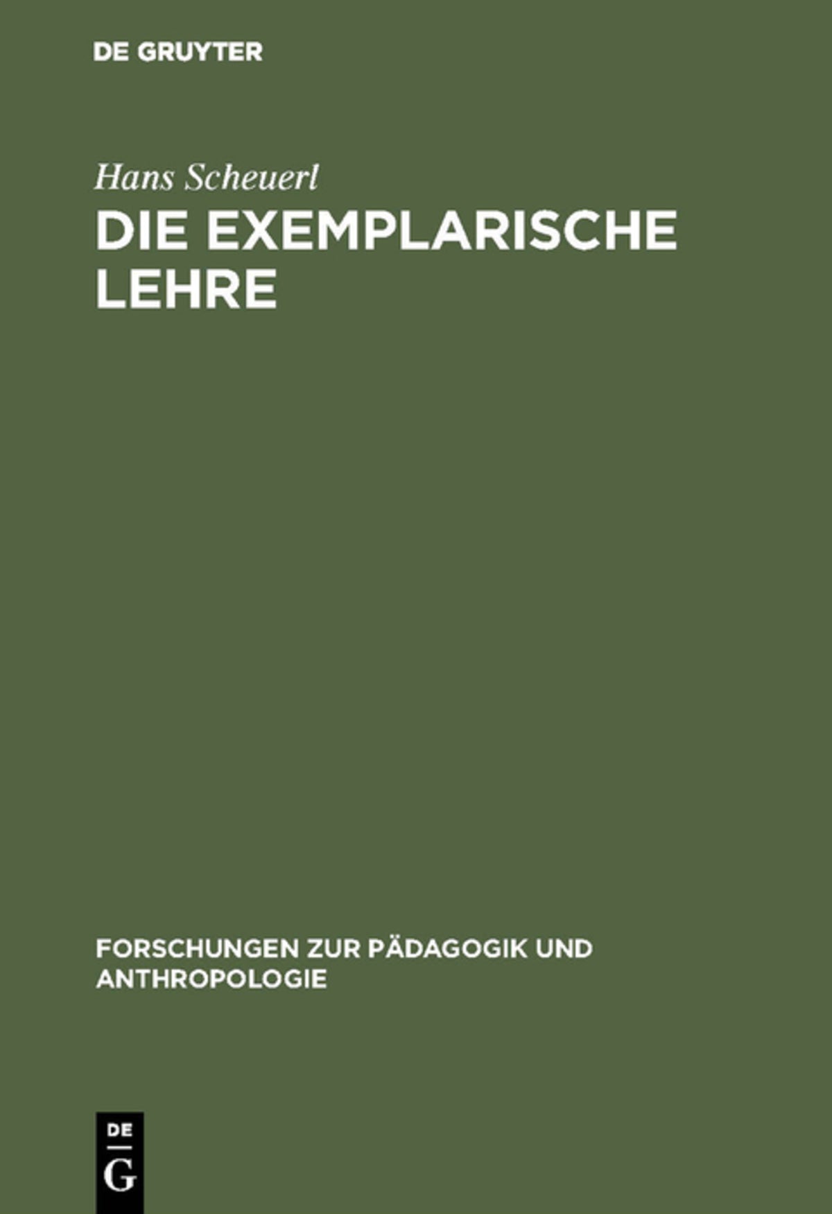 Cover image for Die exemplarische Lehre ISBN 9783111039855