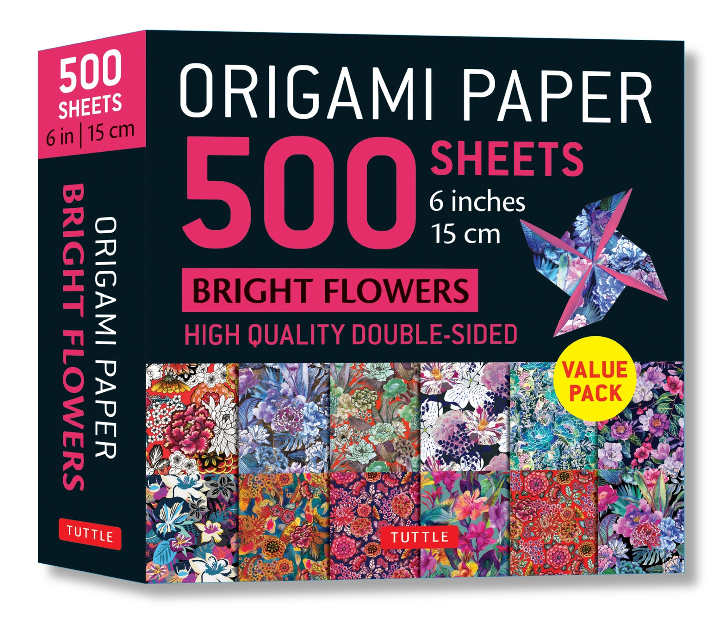 Origami Paper 500 sheets Bright Flowers 6" (15 cm)