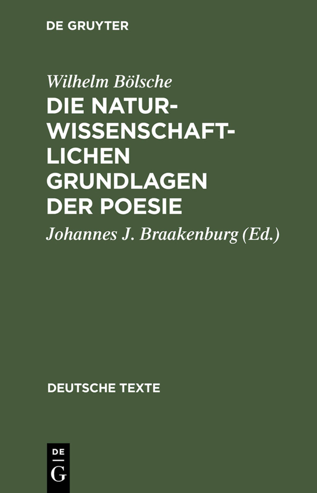 Die naturwissenschaftlichen Grundlagen der Poesie