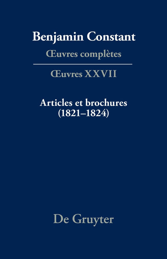 Articles et brochures (1821–1824)