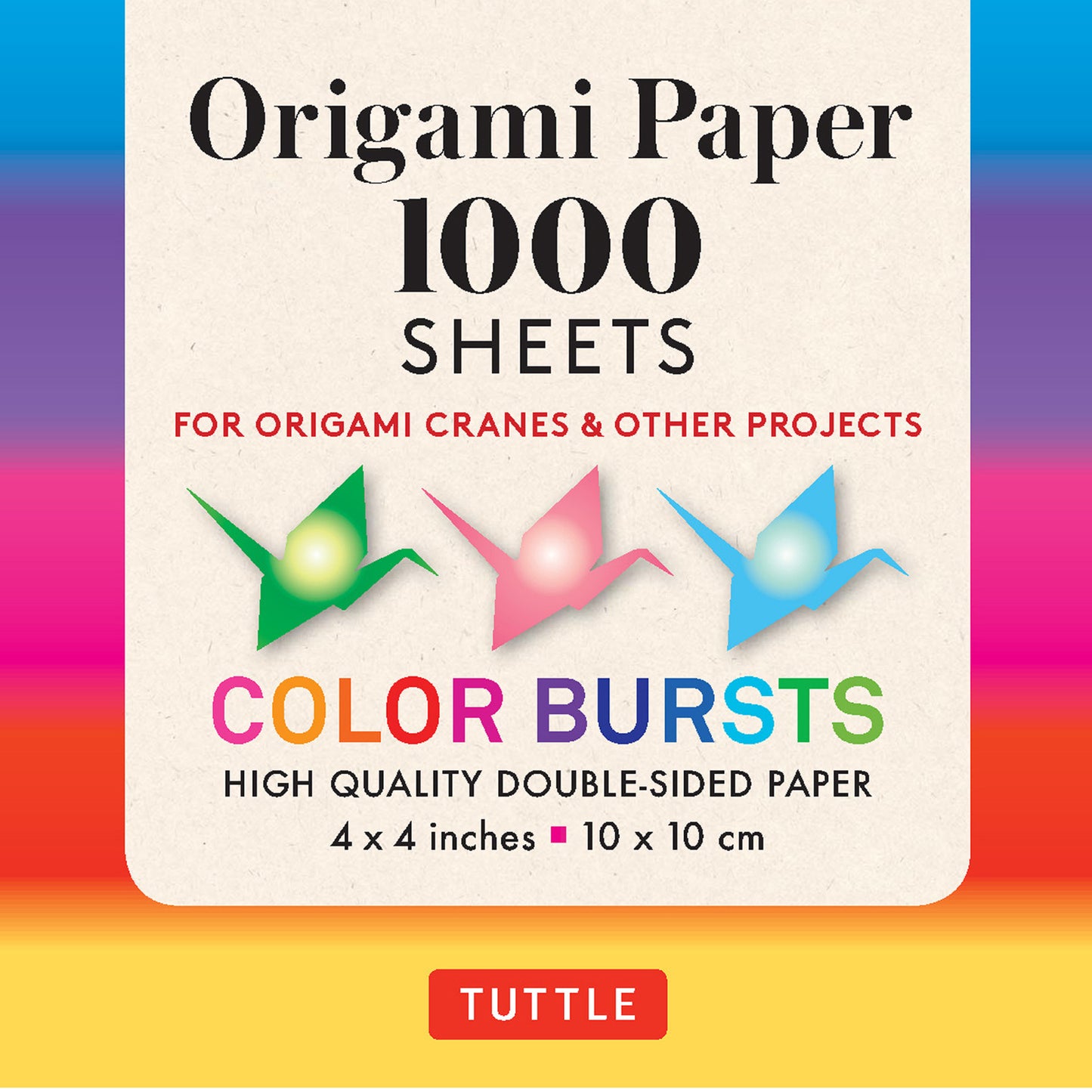 Origami Paper Color Bursts 1,000 sheets 4" (10 cm)