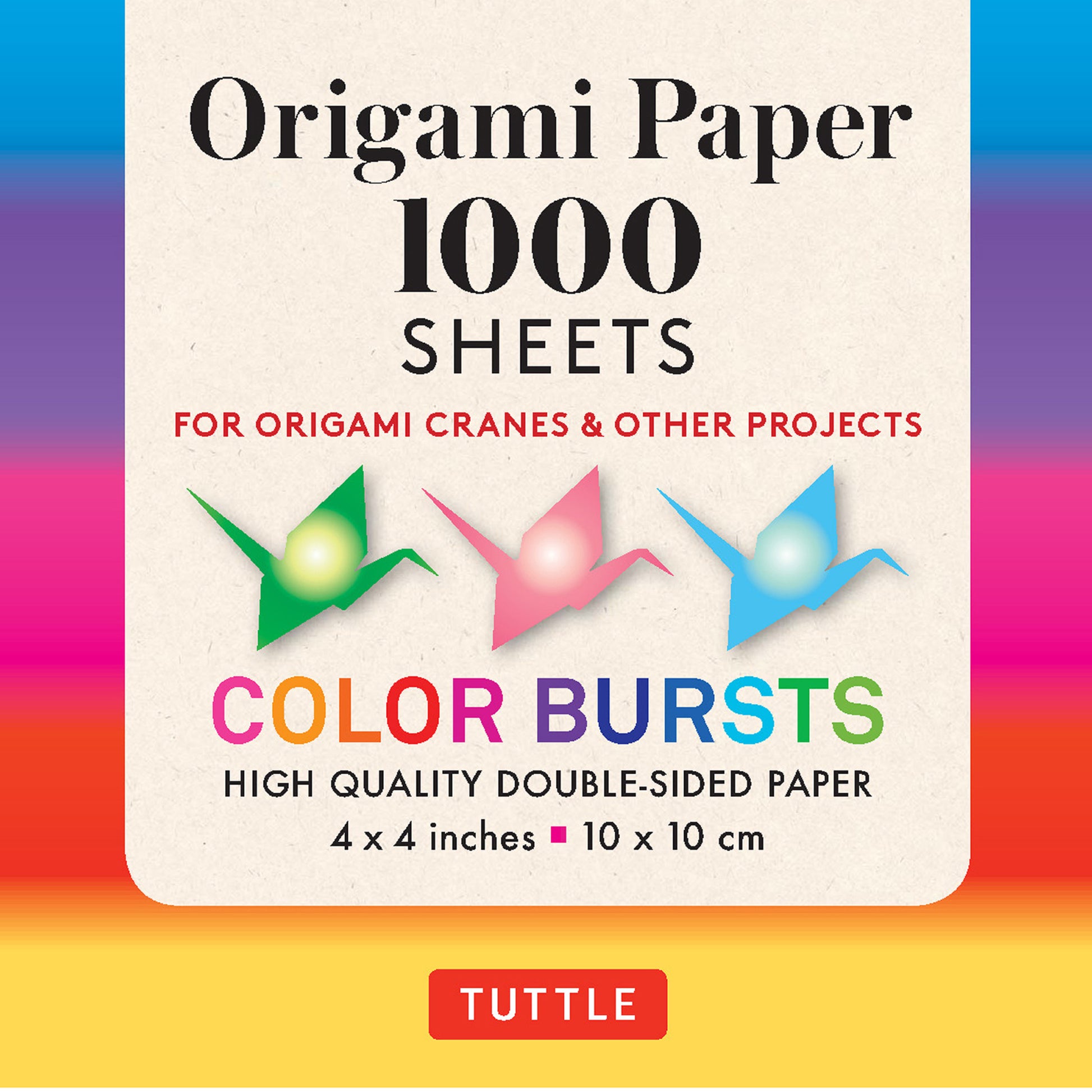 Origami Paper Color Bursts 1,000 sheets 4" (10 cm)