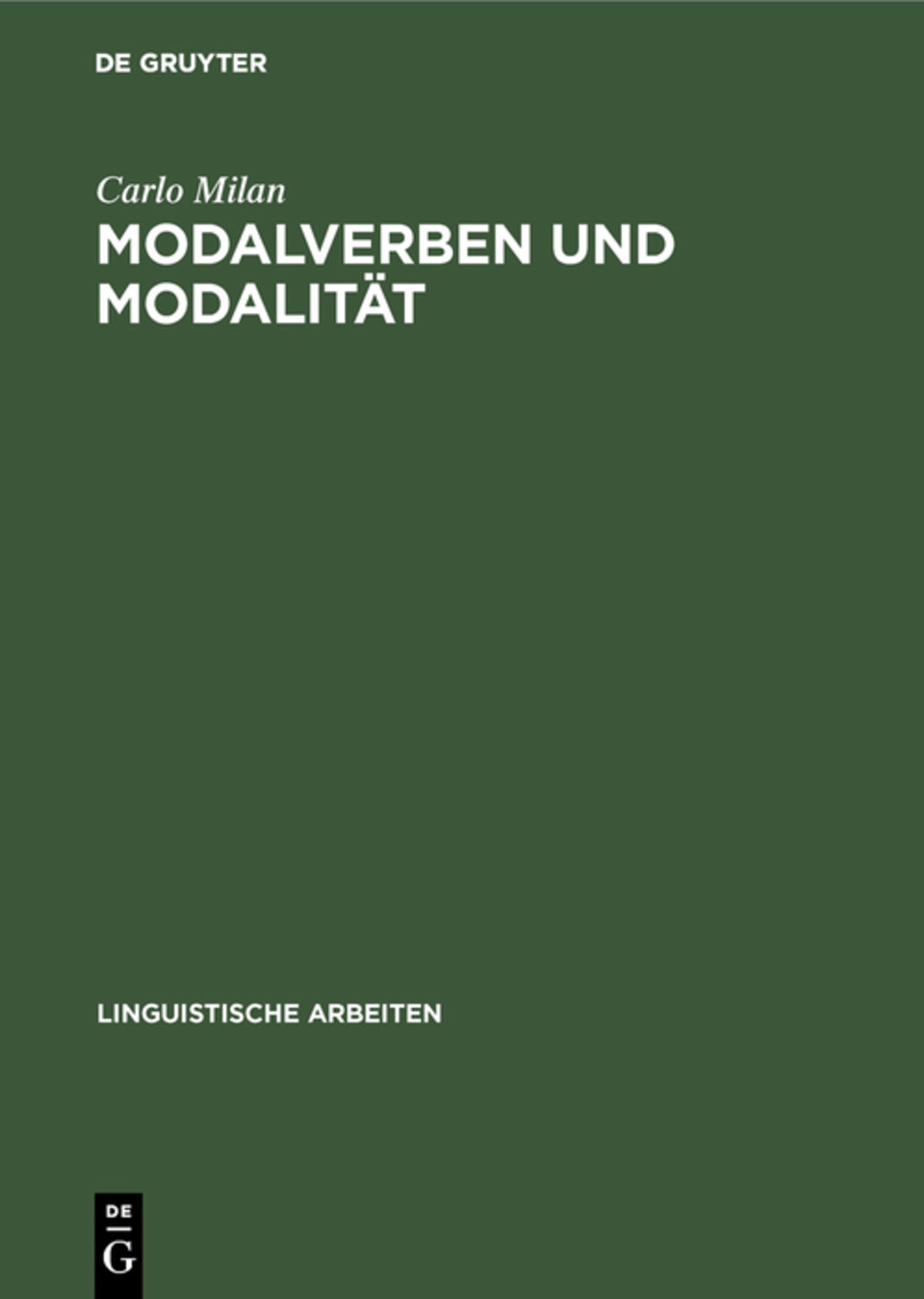 Cover image for Modalverben und Modalität ISBN 9783484304444