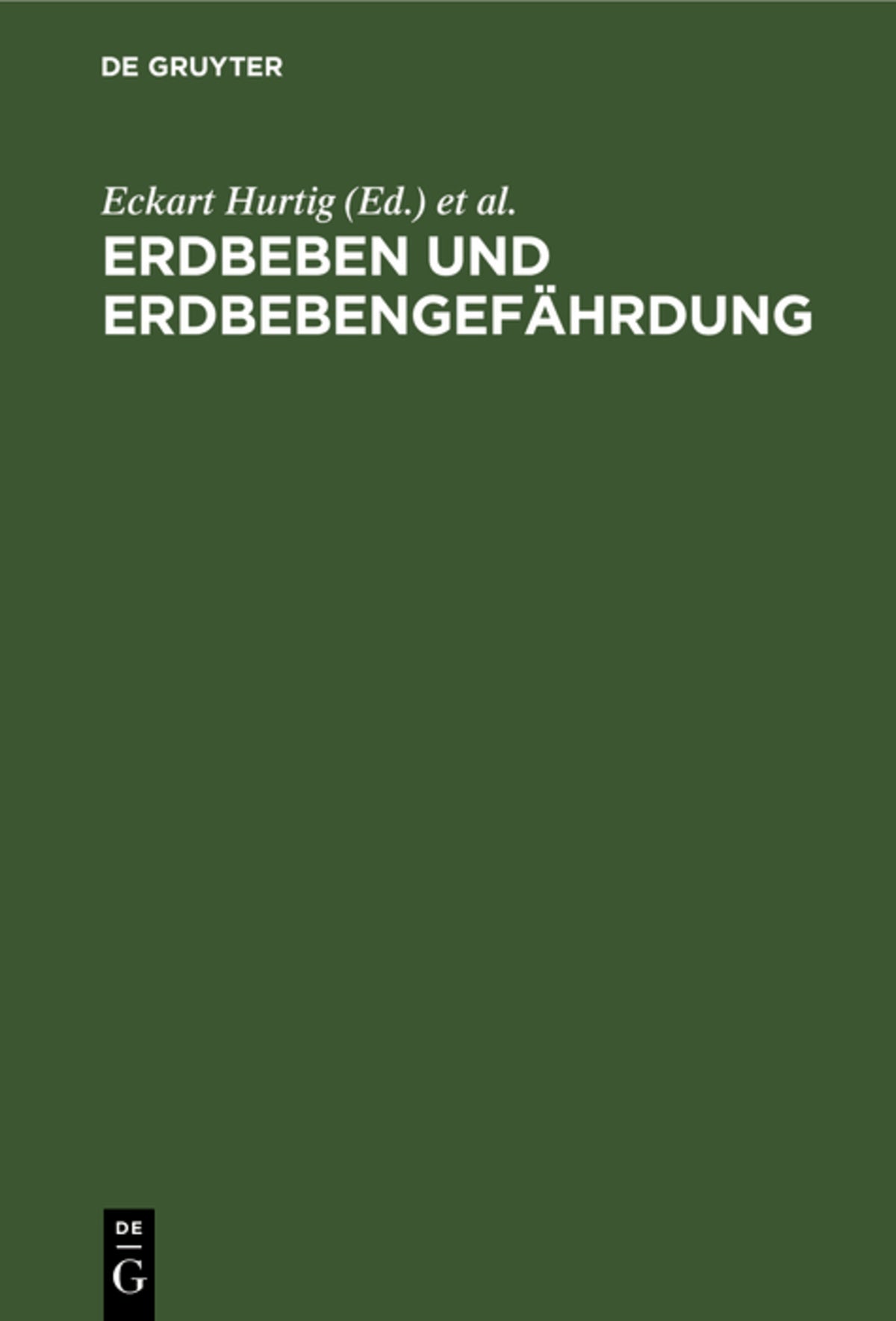 Cover image for Erdbeben und Erdbebengefährdung ISBN 9783112531259