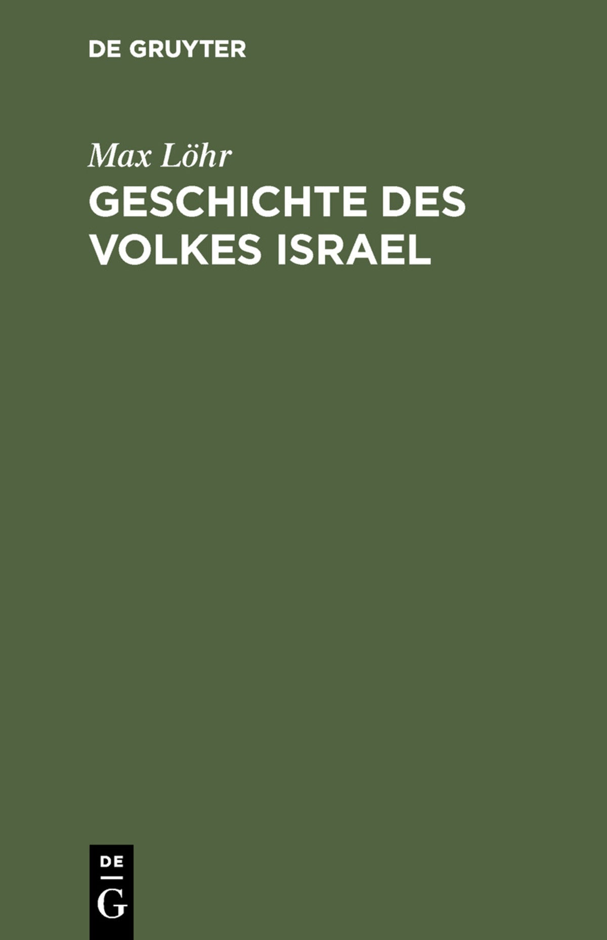 Cover image for Geschichte des Volkes Israel ISBN 9783111126128
