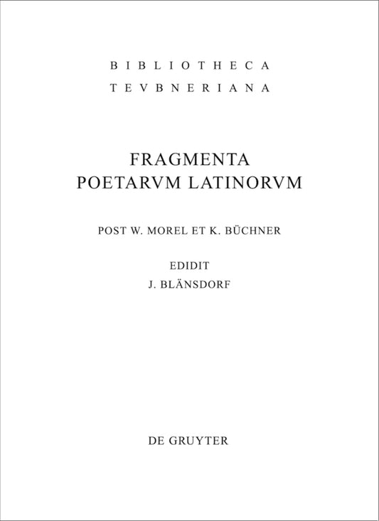 Fragmenta poetarum Latinorum epicorum et lyricorum