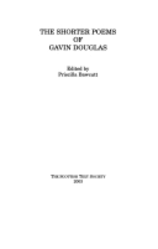 The Shorter Poems of Gavin Douglas