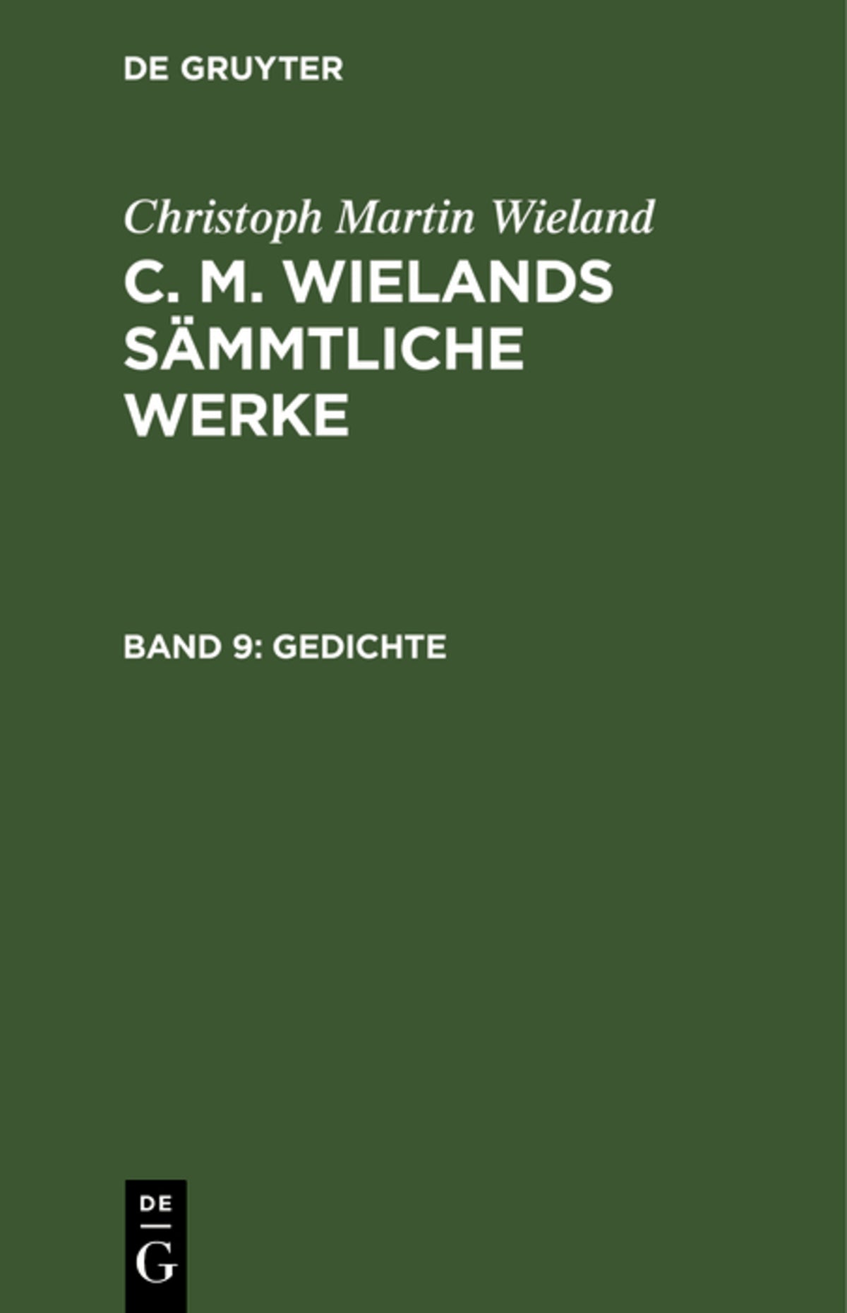 Cover image for Gedichte ISBN 9783111038254
