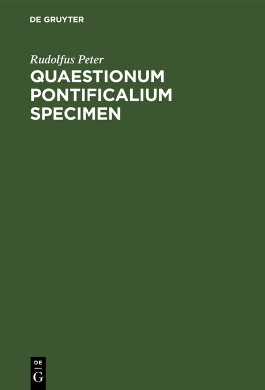 Quaestionum pontificalium specimen