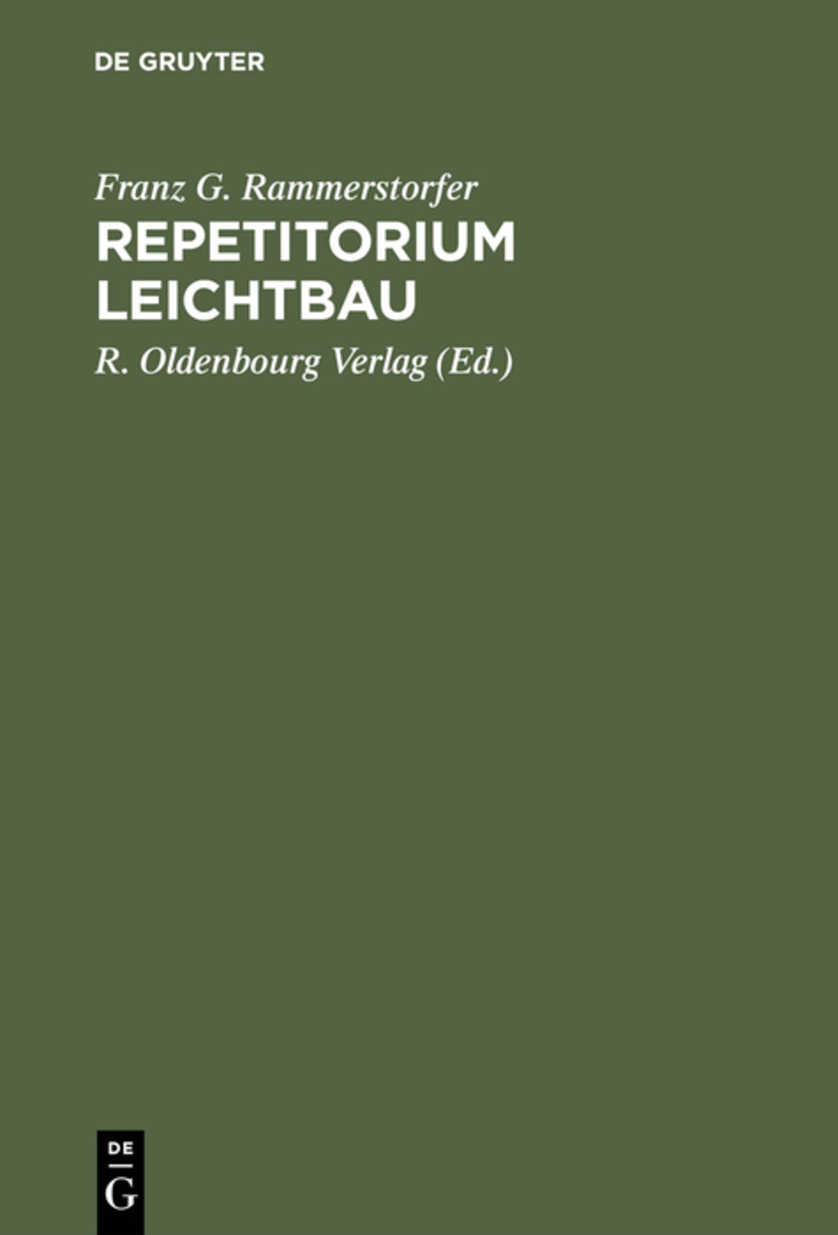 Cover image for Repetitorium Leichtbau ISBN 9783486223989