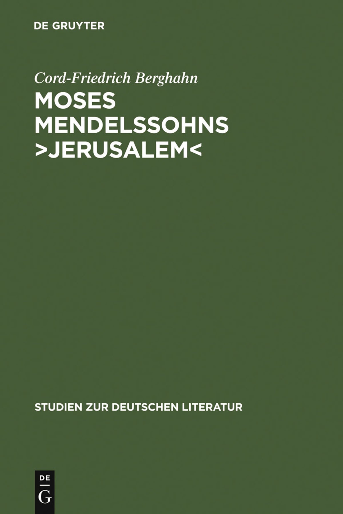 Cover image for Moses Mendelssohns ›Jerusalem‹ ISBN 9783484181618