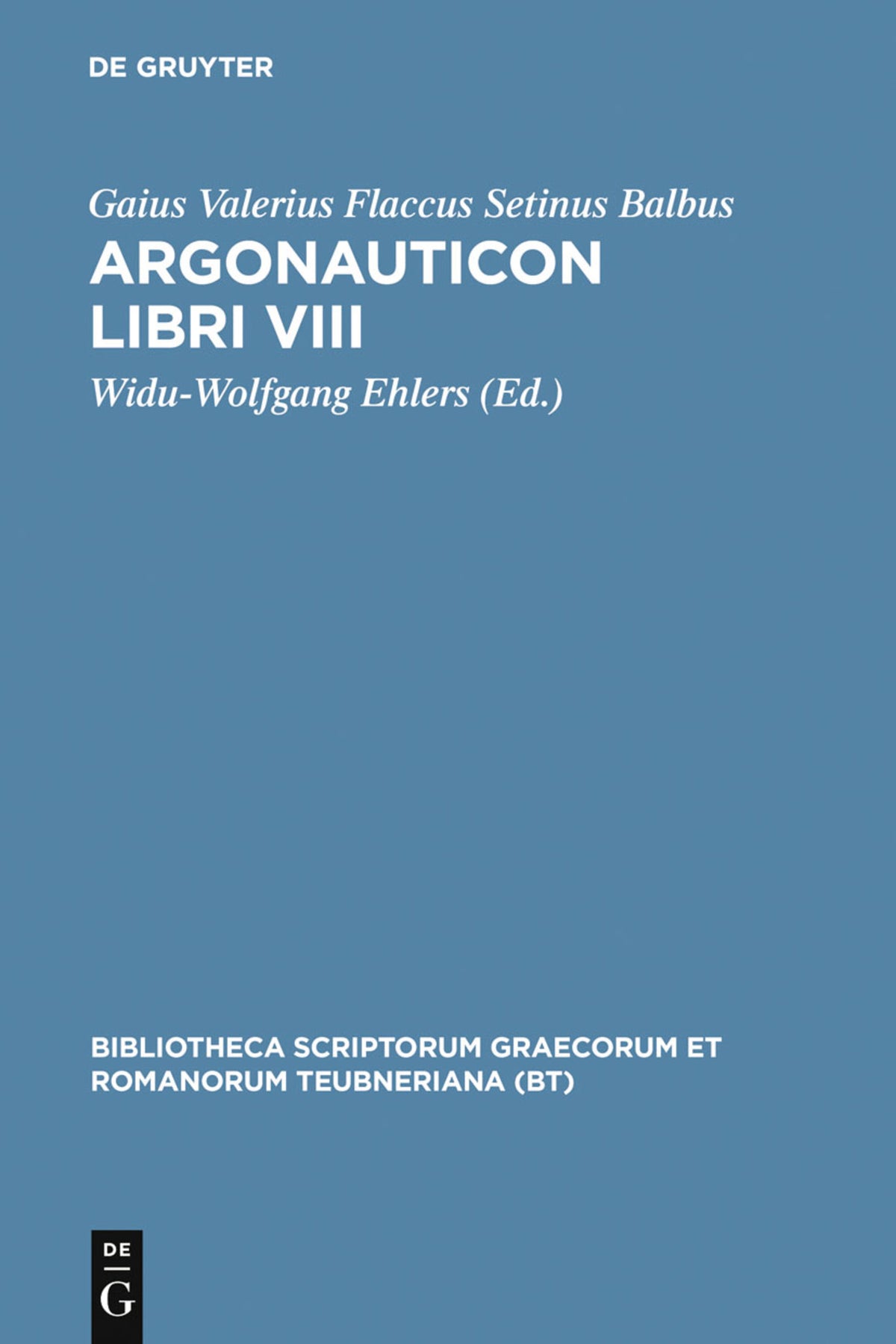 Cover image for Argonauticon libri VIII ISBN 9783598718687