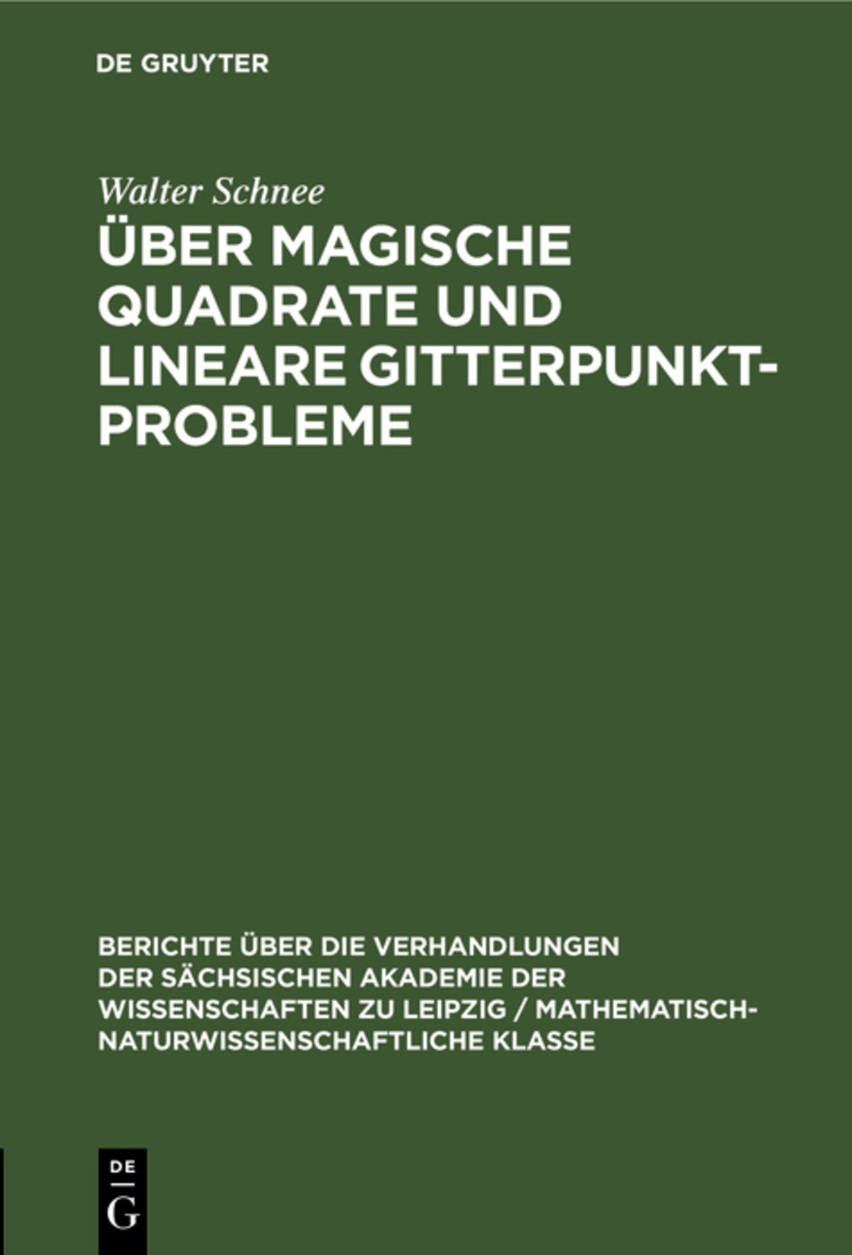 Über magische Quadrate und lineare Gitterpunktprobleme