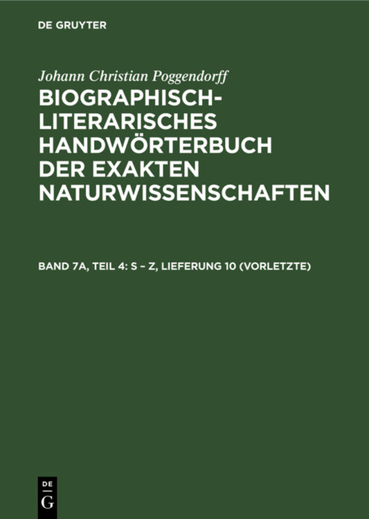 S – Z, Lieferung 10 (vorletzte)