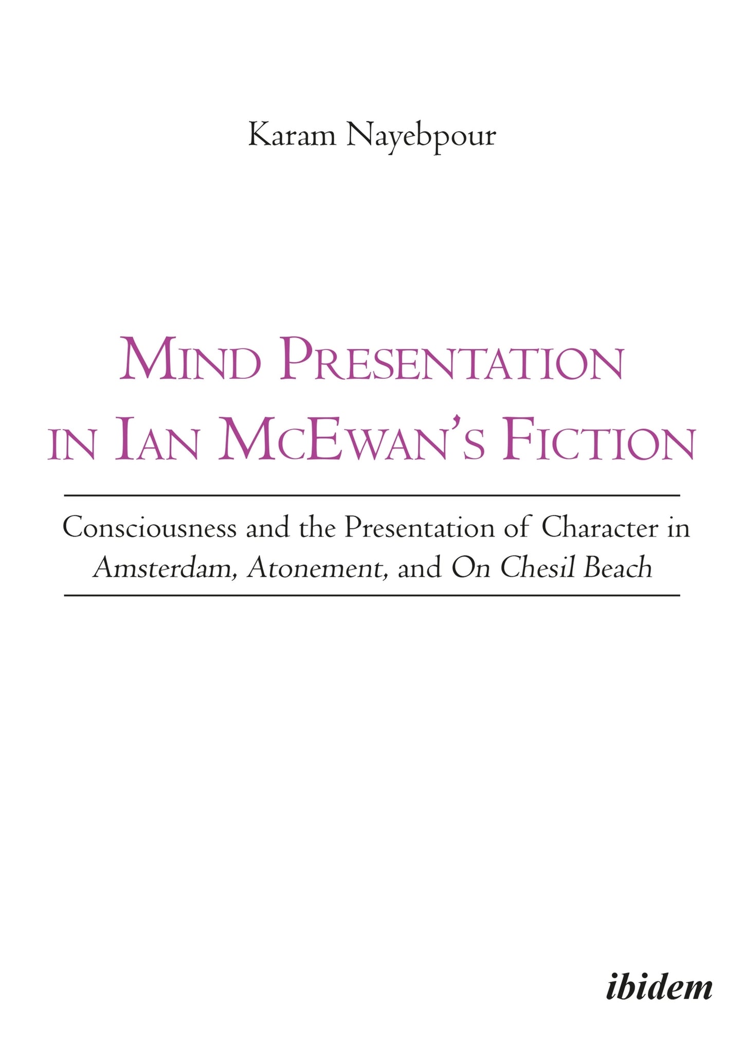 Cover image for Mind Presentation in Ian McEwan's Fiction ISBN 9783838210292