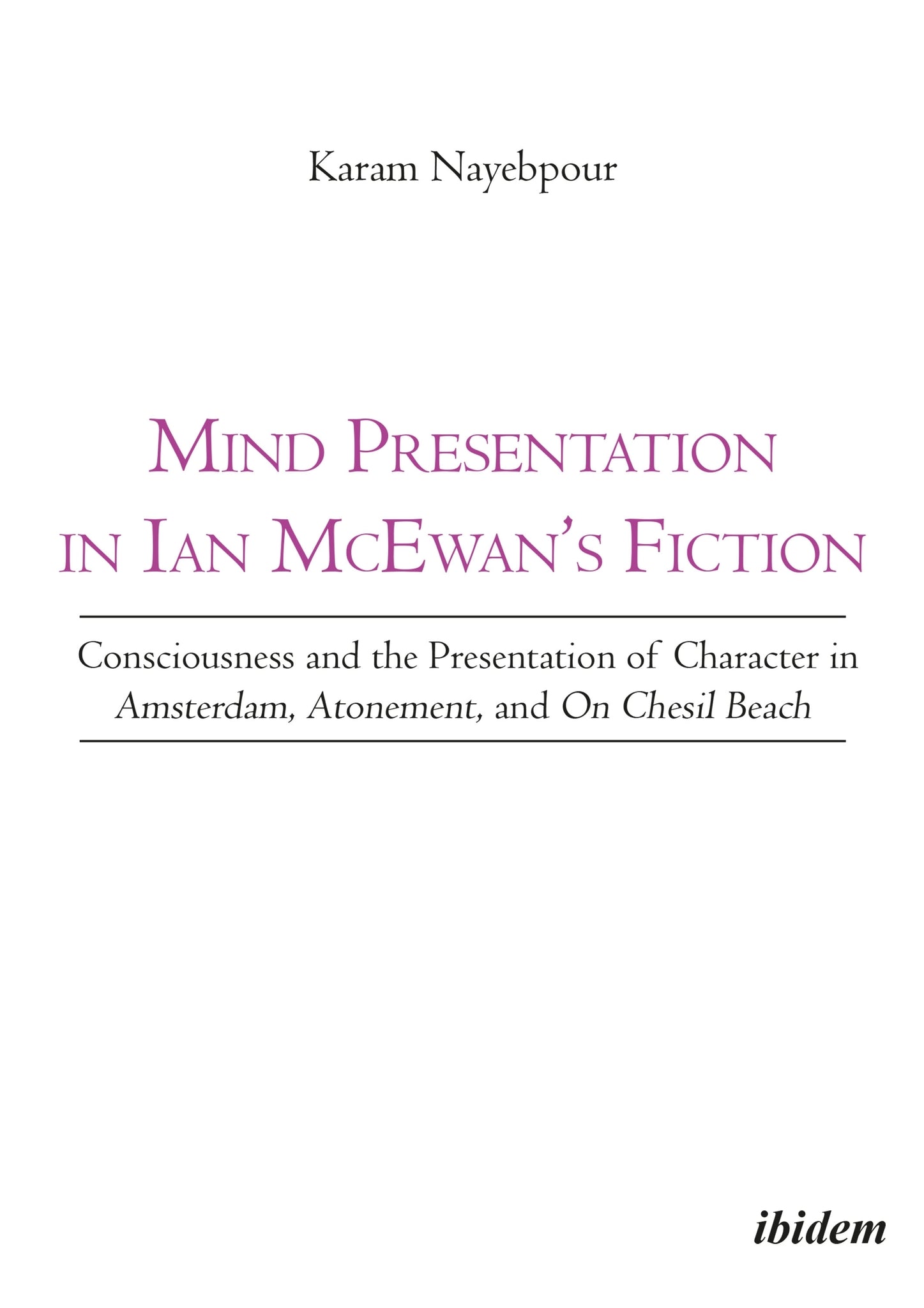 Cover image for Mind Presentation in Ian McEwan's Fiction ISBN 9783838210292