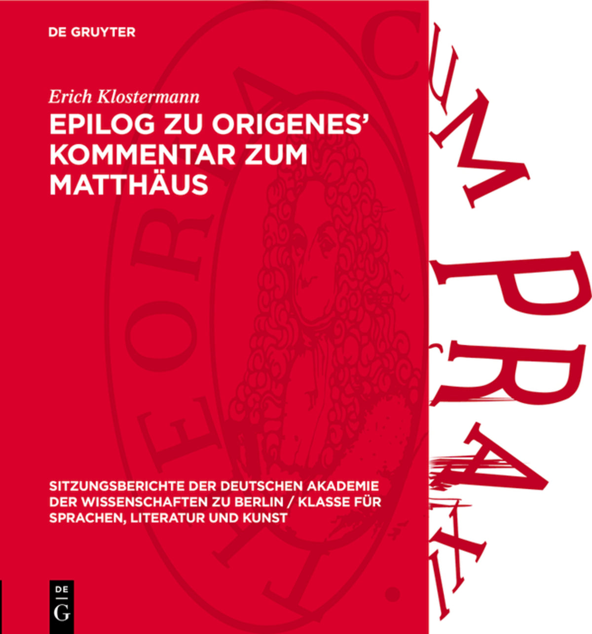 Cover image for Epilog zu Origenes’ Kommentar zum Matthäus ISBN 9783112738764