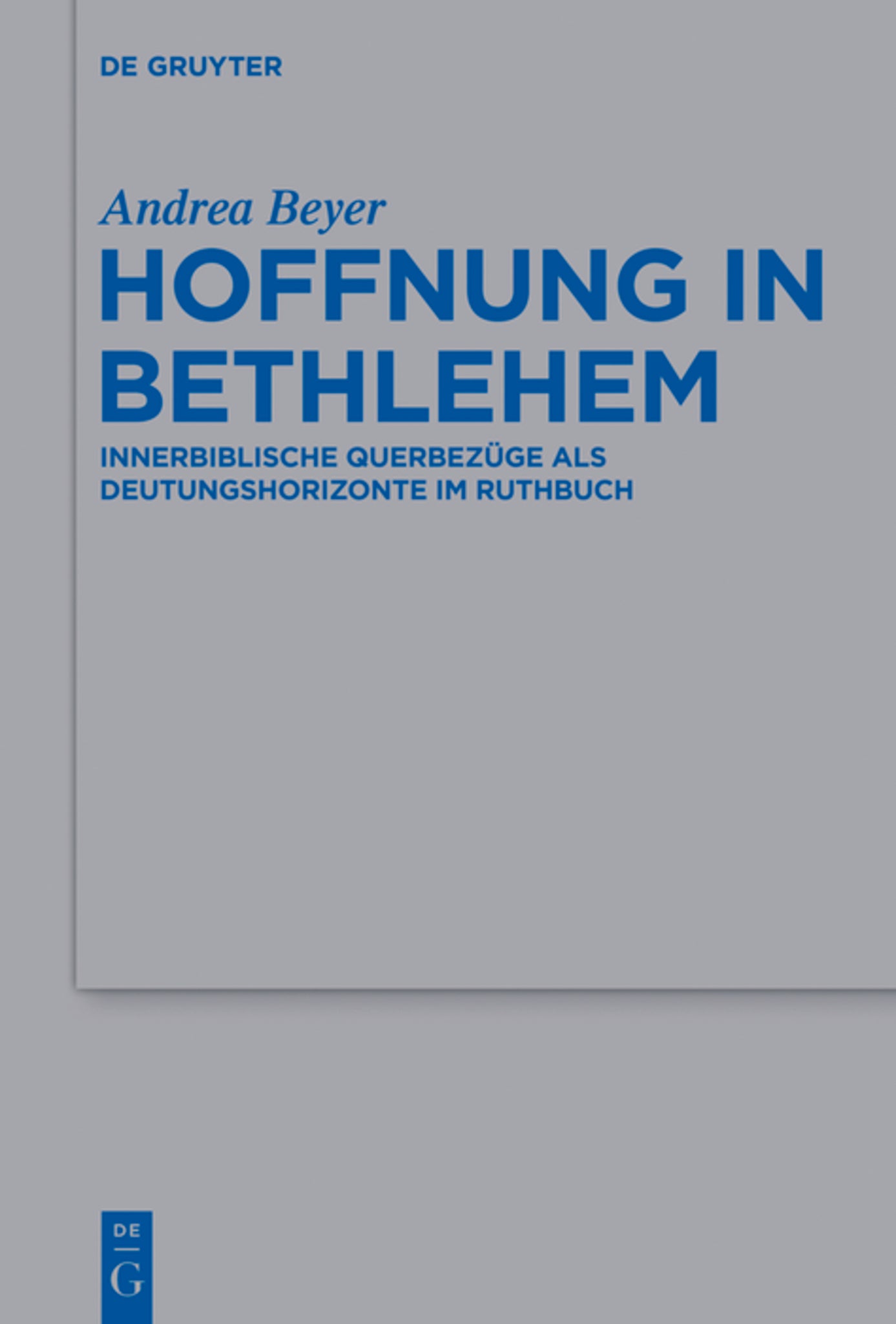 Cover image for Hoffnung in Bethlehem ISBN 9783110350180