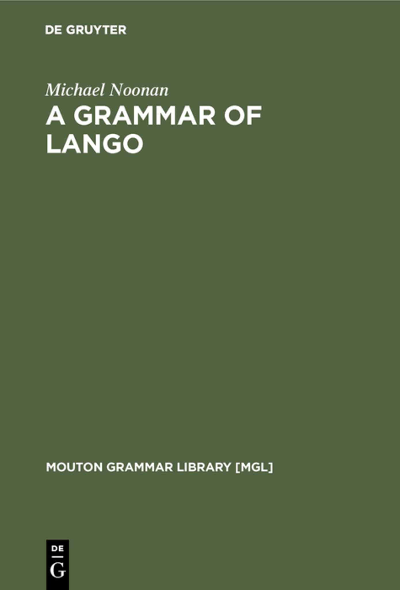 Cover image for A Grammar of Lango ISBN 9783110129922