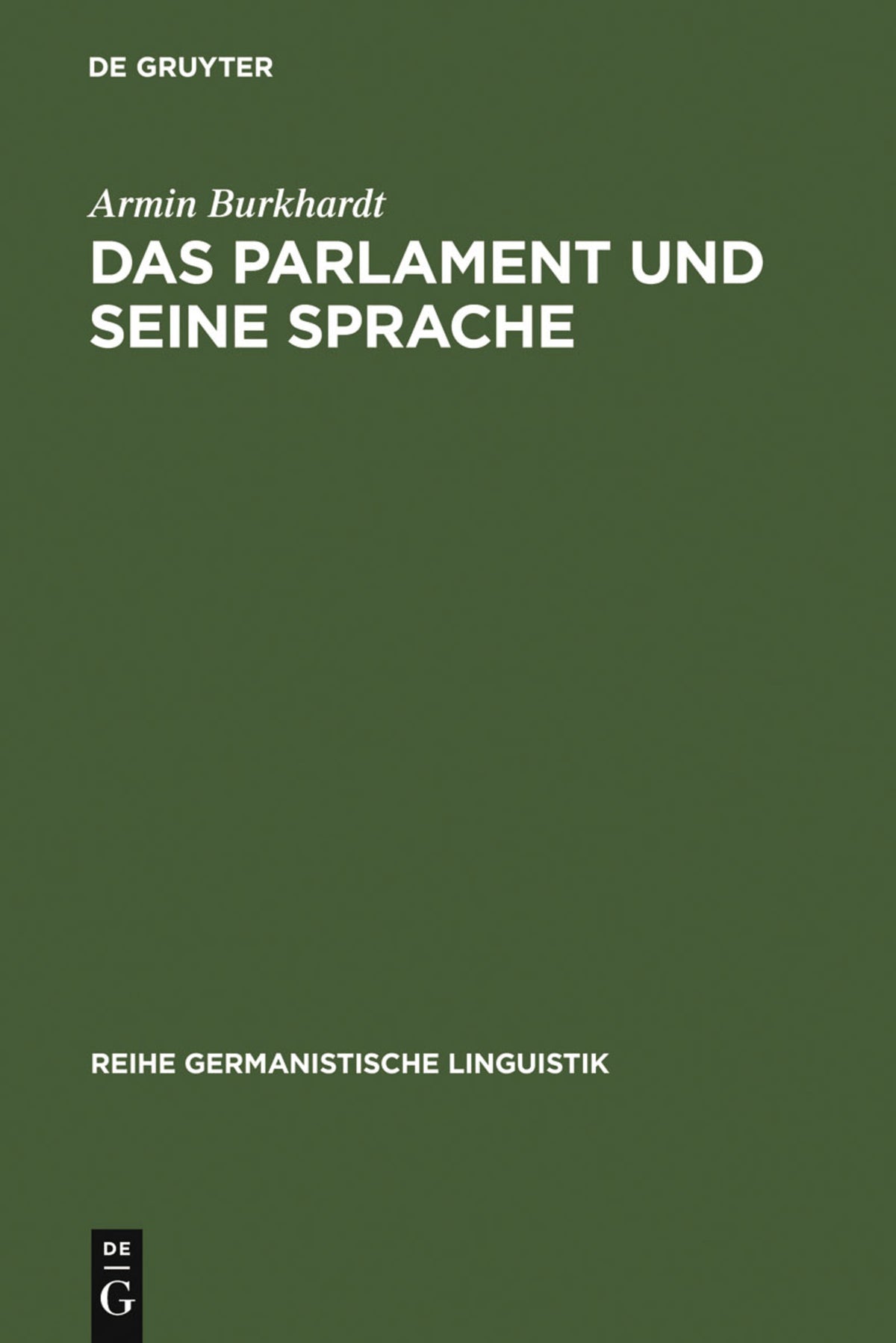 Cover image for Das Parlament und seine Sprache ISBN 9783484312418