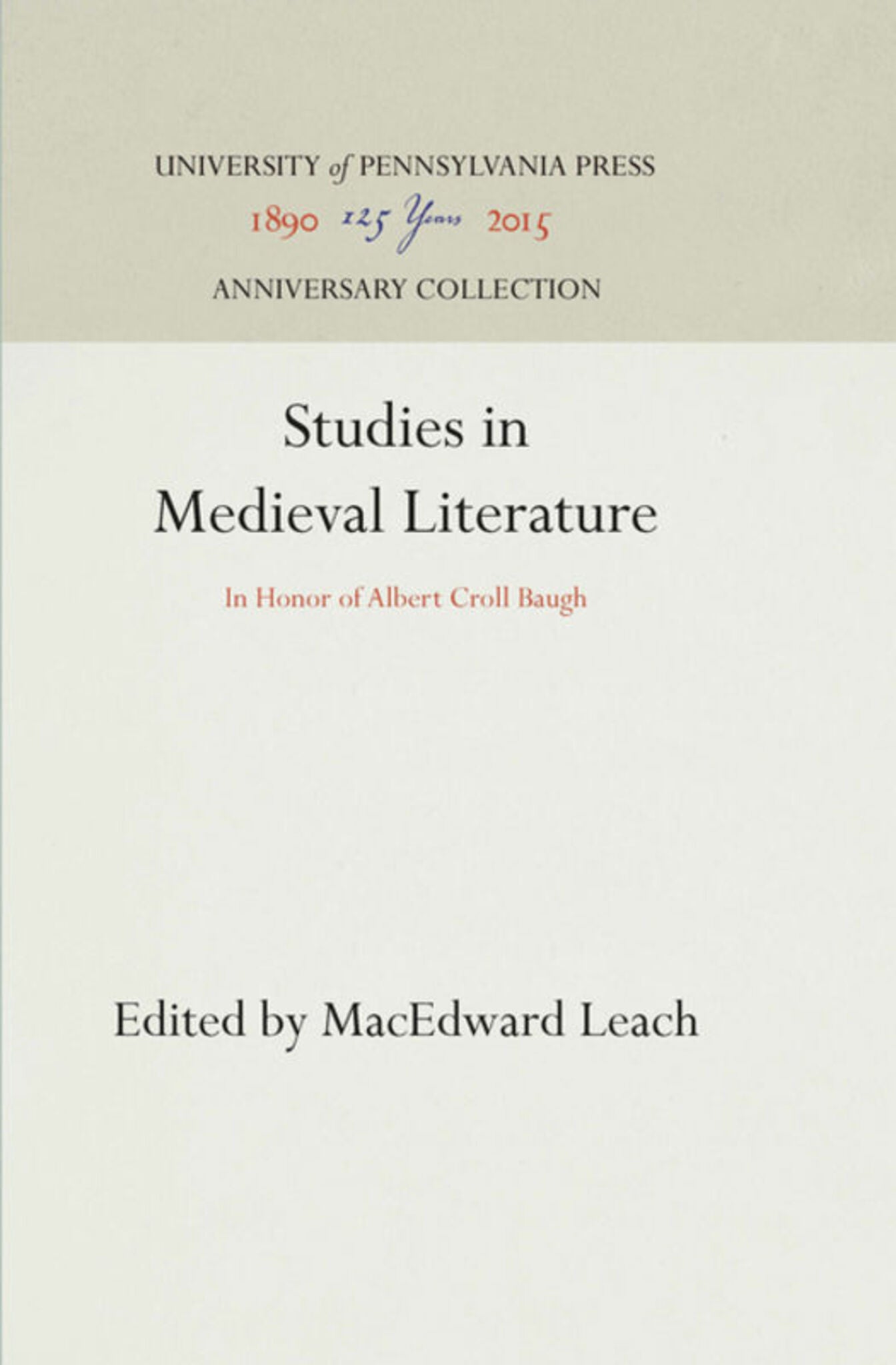 Studies in Medieval Literature